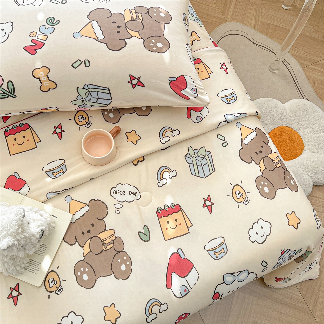 91家纺网 家纺一手货源 找家纺 优被业 2026新款A类牛奶丝针织棉软糯凉感大豆夏被空调被夏凉被(20%大豆国标包检测） 萌宠