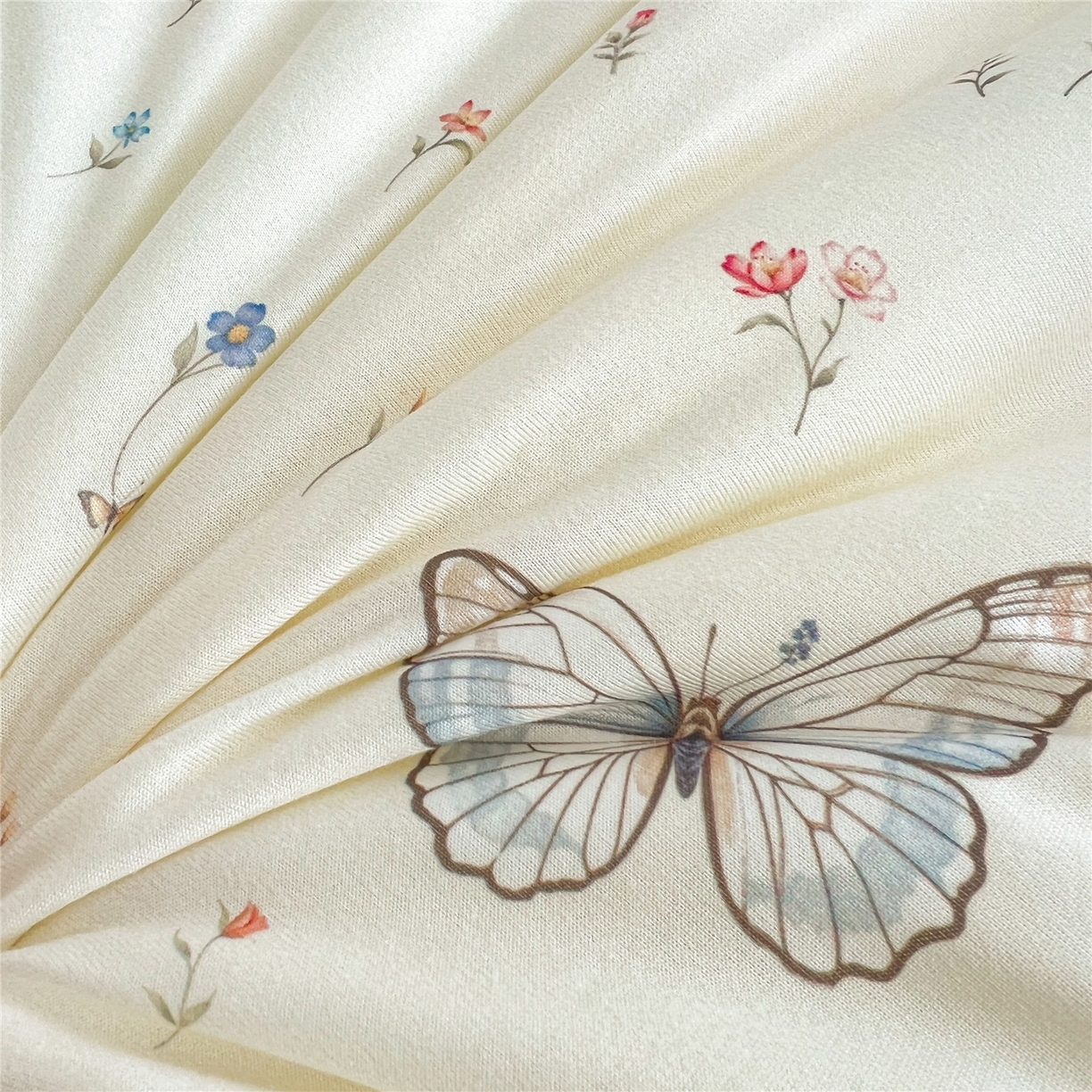 91家纺网 家纺一手货源 找家纺 优被业 2026新款A类牛奶丝针织棉软糯凉感大豆夏被空调被夏凉被(20%大豆国标包检测） 梦蝶