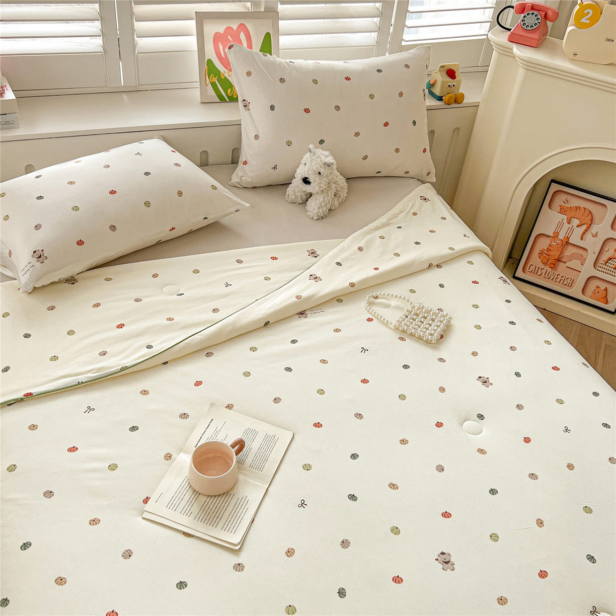 91家纺网 家纺一手货源 找家纺 优被业 2026新款A类牛奶丝针织棉软糯凉感大豆夏被空调被夏凉被(20%大豆国标包检测） 南瓜小熊