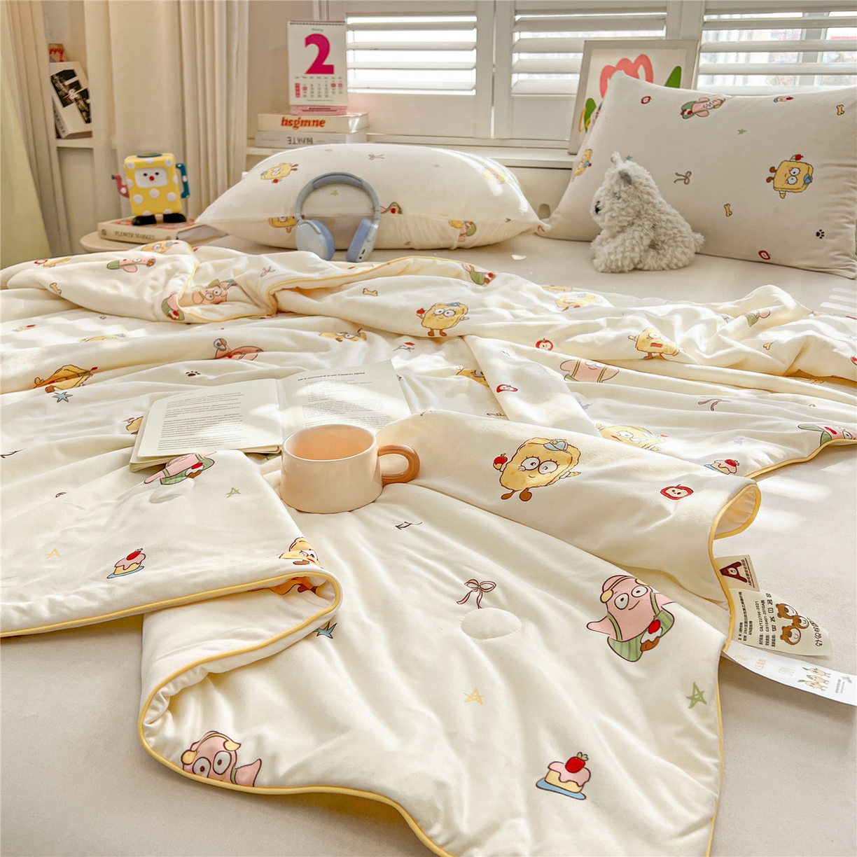 91家纺网 家纺一手货源 找家纺 优被业 2026新款A类牛奶丝针织棉软糯凉感大豆夏被空调被夏凉被(20%大豆国标包检测） 泡芙海绵