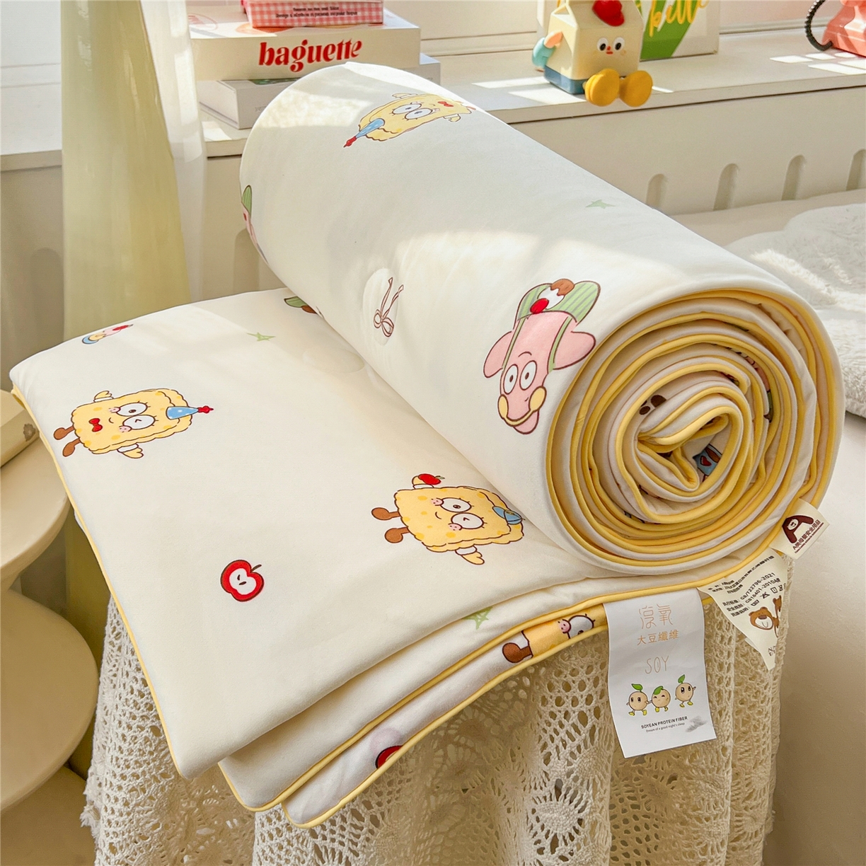 91家纺网 家纺一手货源 找家纺 优被业 2026新款A类牛奶丝针织棉软糯凉感大豆夏被空调被夏凉被(20%大豆国标包检测） 泡芙海绵