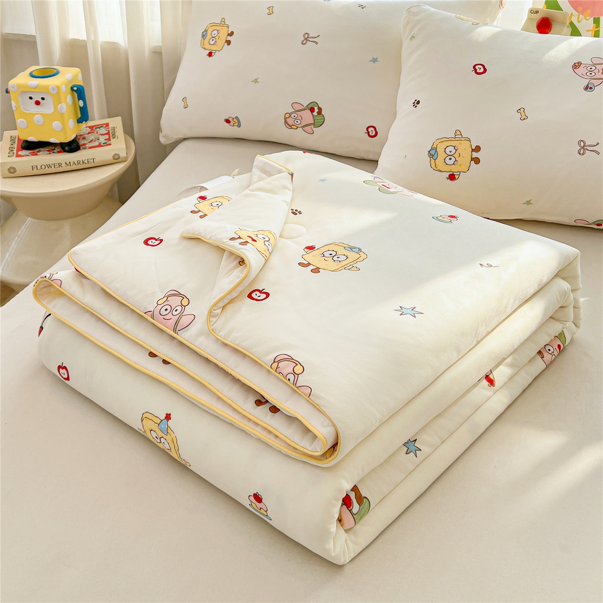 91家纺网 家纺一手货源 找家纺 优被业 2026新款A类牛奶丝针织棉软糯凉感大豆夏被空调被夏凉被(20%大豆国标包检测） 泡芙海绵