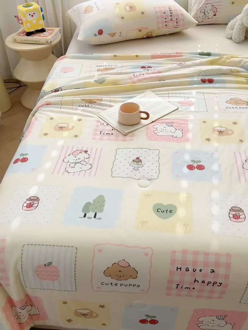 91家纺网 家纺一手货源 找家纺 优被业 2026新款A类牛奶丝针织棉软糯凉感大豆夏被空调被夏凉被(20%大豆国标包检测） 拼拼乐