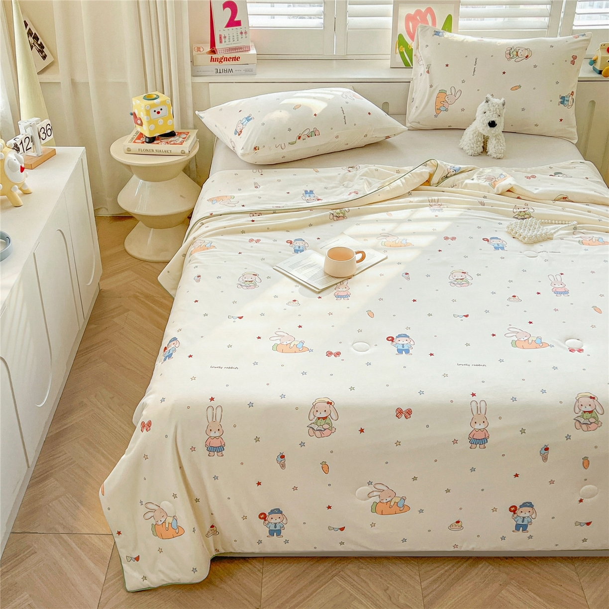 91家纺网 家纺一手货源 找家纺 优被业 2026新款A类牛奶丝针织棉软糯凉感大豆夏被空调被夏凉被(20%大豆国标包检测） 奇境庄园