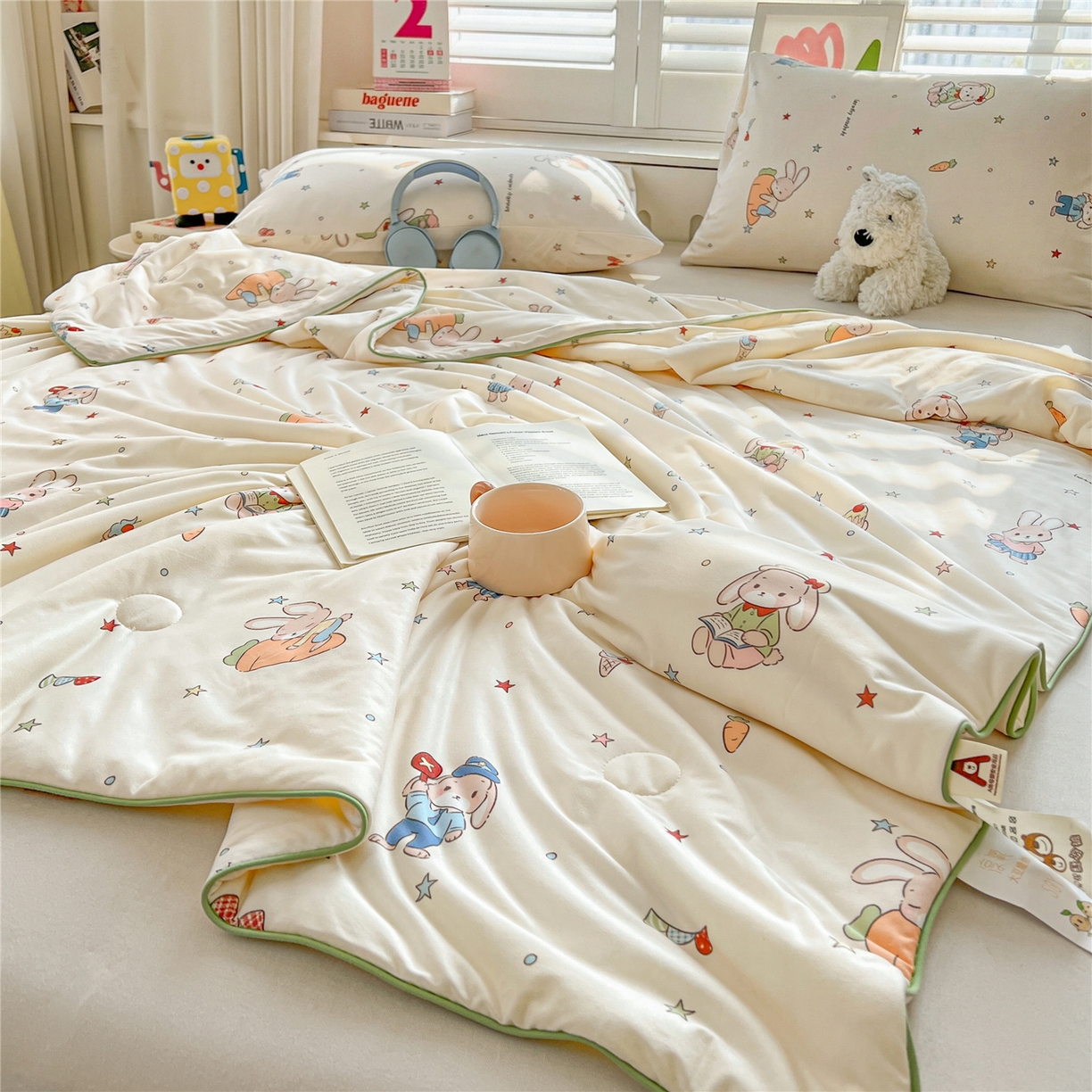 91家纺网 家纺一手货源 找家纺 优被业 2026新款A类牛奶丝针织棉软糯凉感大豆夏被空调被夏凉被(20%大豆国标包检测） 奇境庄园