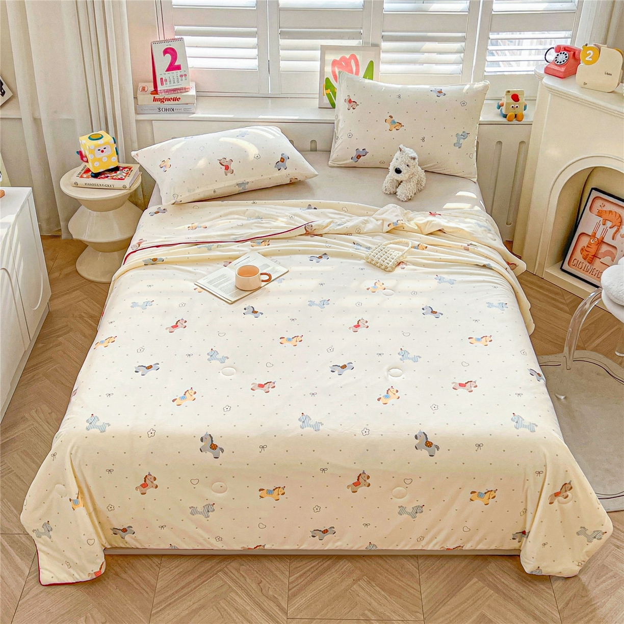 91家纺网 家纺一手货源 找家纺 优被业 2026新款A类牛奶丝针织棉软糯凉感大豆夏被空调被夏凉被(20%大豆国标包检测） 千禧马