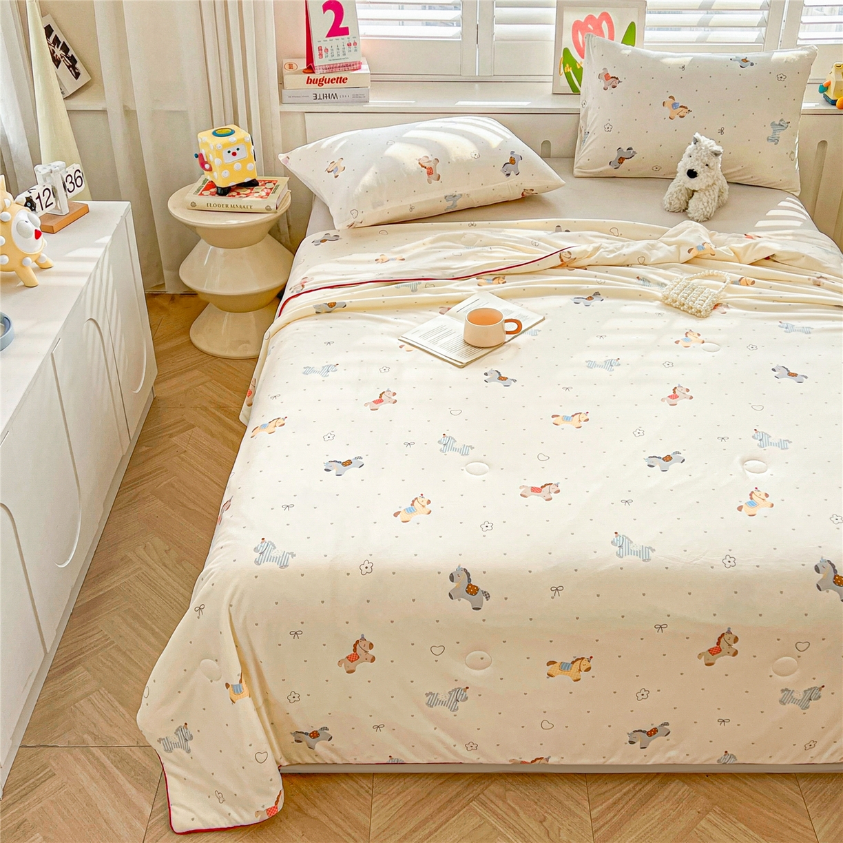 91家纺网 家纺一手货源 找家纺 优被业 2026新款A类牛奶丝针织棉软糯凉感大豆夏被空调被夏凉被(20%大豆国标包检测） 千禧马