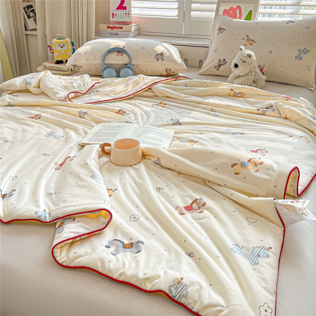 91家纺网 家纺一手货源 找家纺 优被业 2026新款A类牛奶丝针织棉软糯凉感大豆夏被空调被夏凉被(20%大豆国标包检测） 千禧马