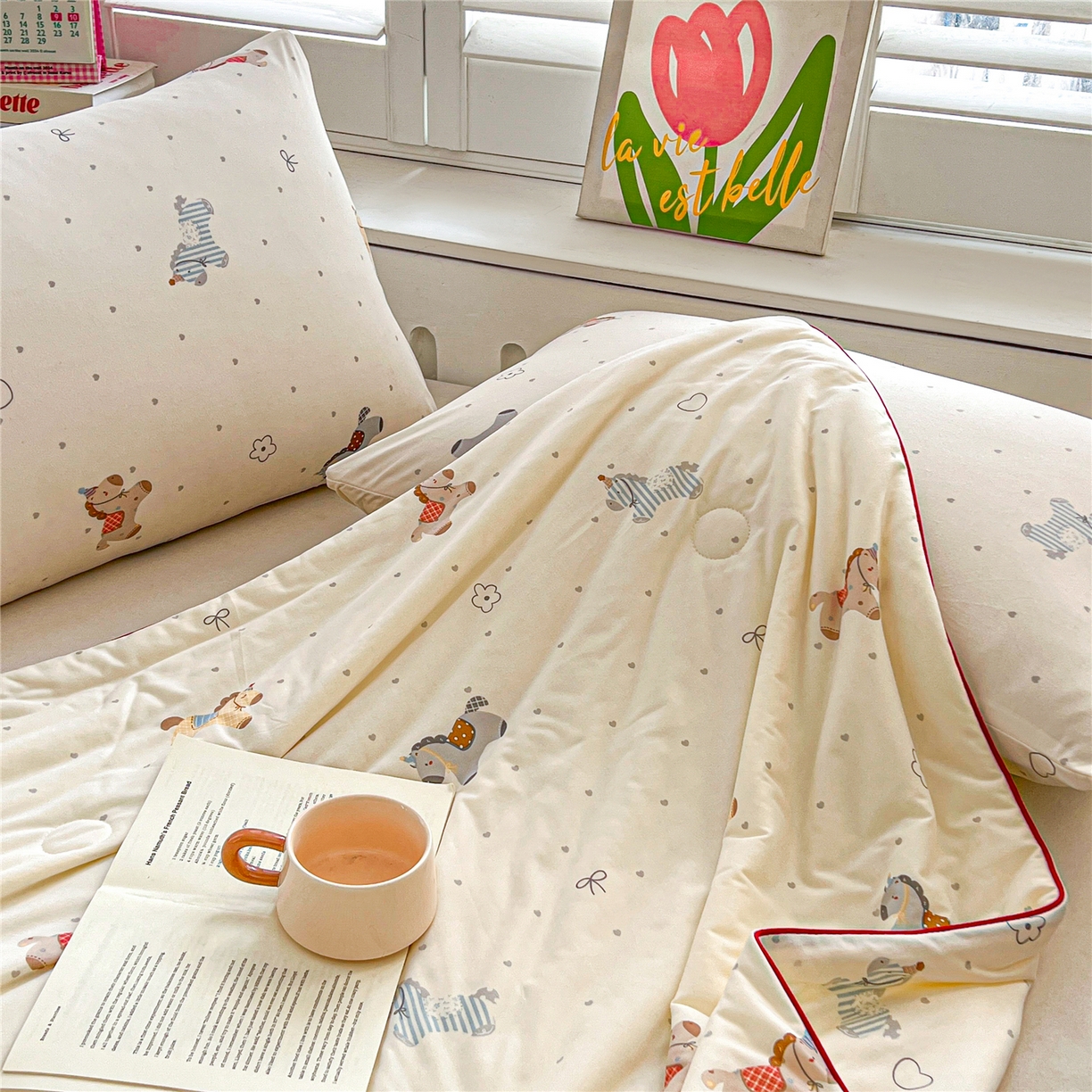 91家纺网 家纺一手货源 找家纺 优被业 2026新款A类牛奶丝针织棉软糯凉感大豆夏被空调被夏凉被(20%大豆国标包检测） 千禧马