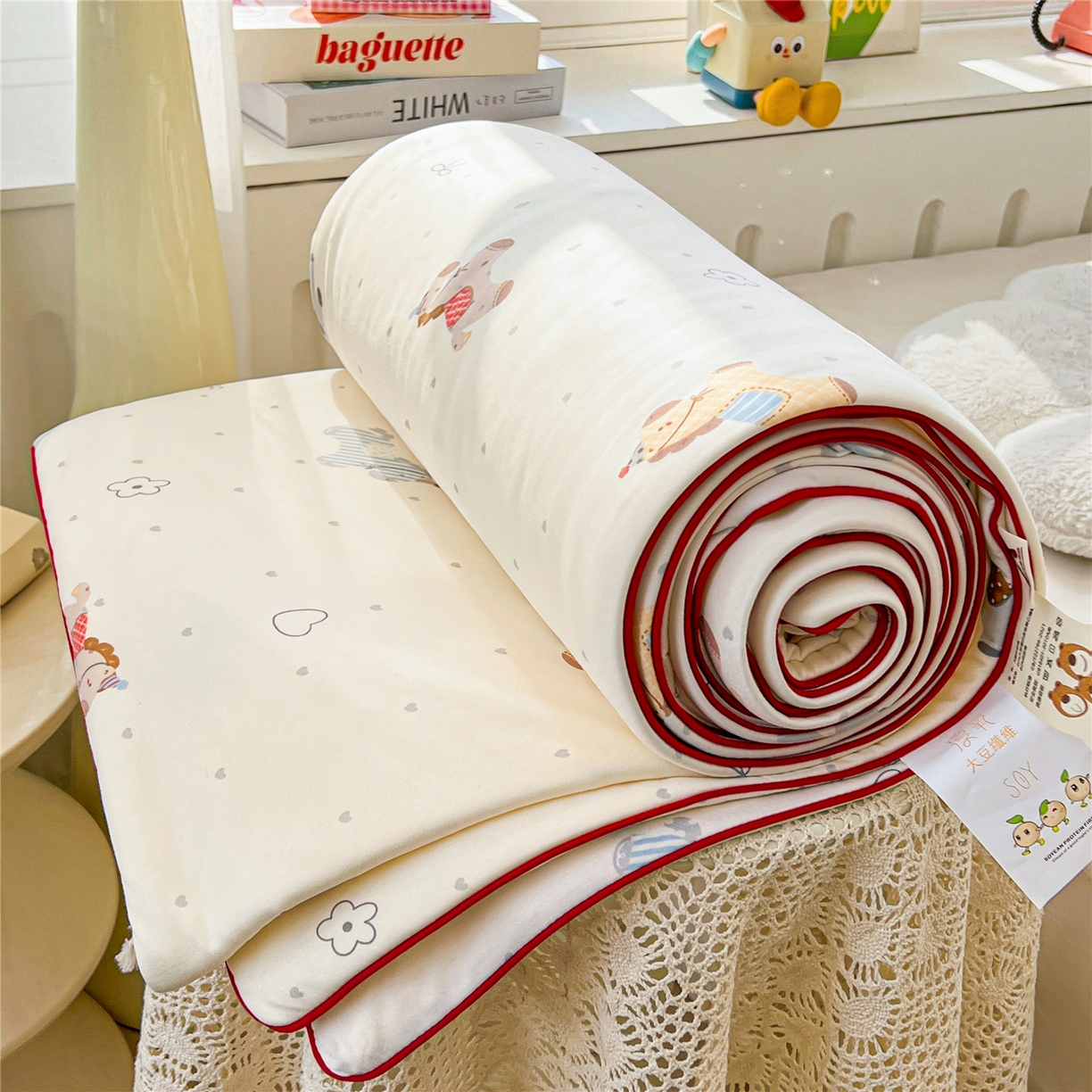 91家纺网 家纺一手货源 找家纺 优被业 2026新款A类牛奶丝针织棉软糯凉感大豆夏被空调被夏凉被(20%大豆国标包检测） 千禧马