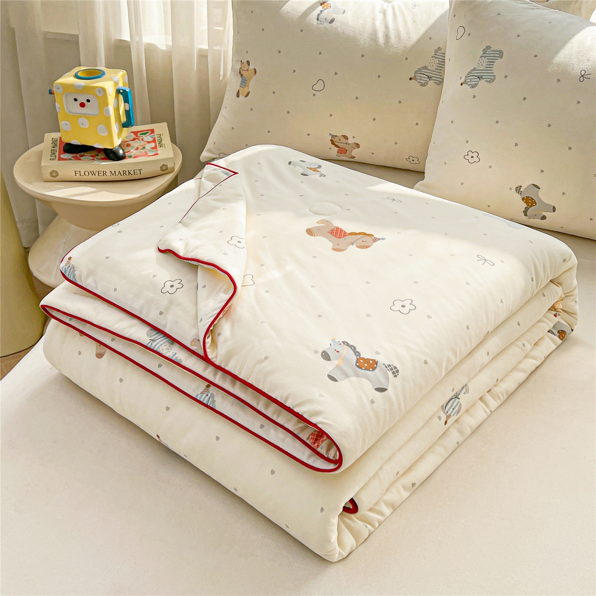 91家纺网 家纺一手货源 找家纺 优被业 2026新款A类牛奶丝针织棉软糯凉感大豆夏被空调被夏凉被(20%大豆国标包检测） 千禧马