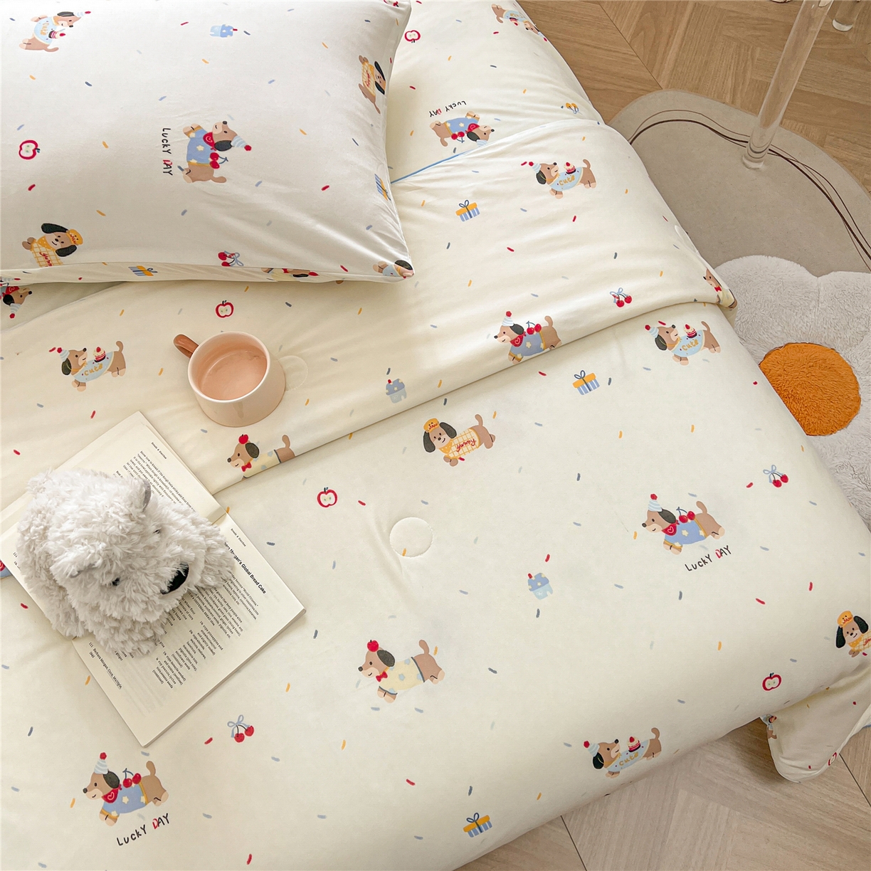 91家纺网 家纺一手货源 找家纺 优被业 2026新款A类牛奶丝针织棉软糯凉感大豆夏被空调被夏凉被(20%大豆国标包检测） 俏皮狗