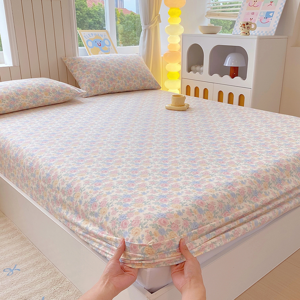 91家纺网 家纺一手货源 找家纺 悦织湾家纺 2026新款斜纹加厚水洗棉超细斜（加厚）床笠单床笠床笠单件-席梦思保护套 床笠-半岛红茶