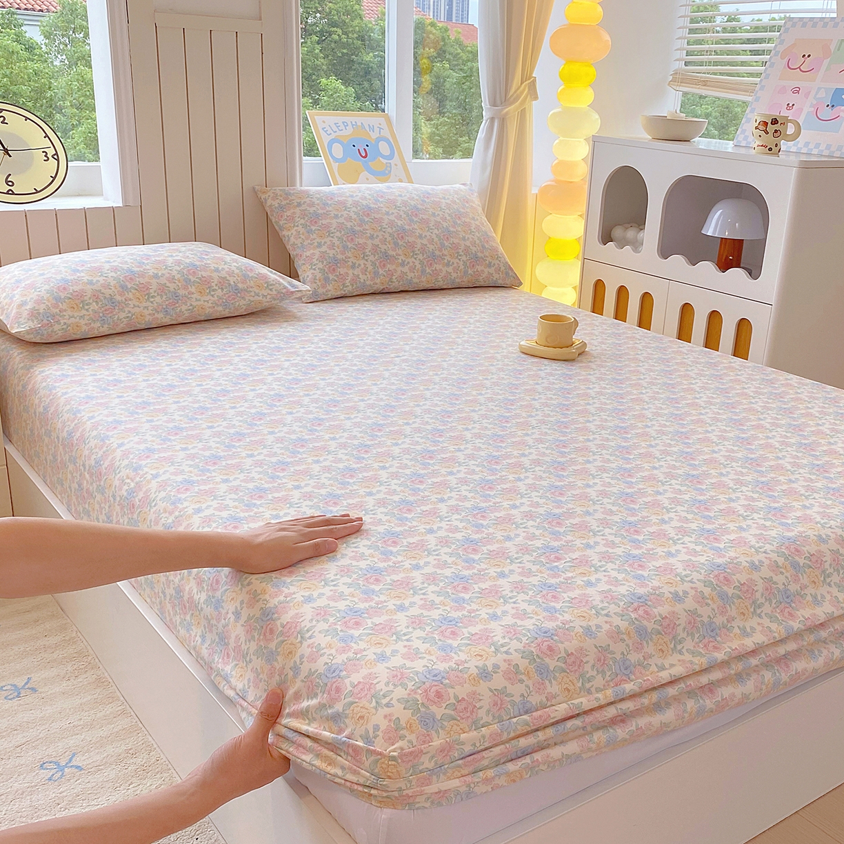 91家纺网 家纺一手货源 找家纺 悦织湾家纺 2026新款斜纹加厚水洗棉超细斜（加厚）床笠单床笠床笠单件-席梦思保护套 床笠-半岛红茶