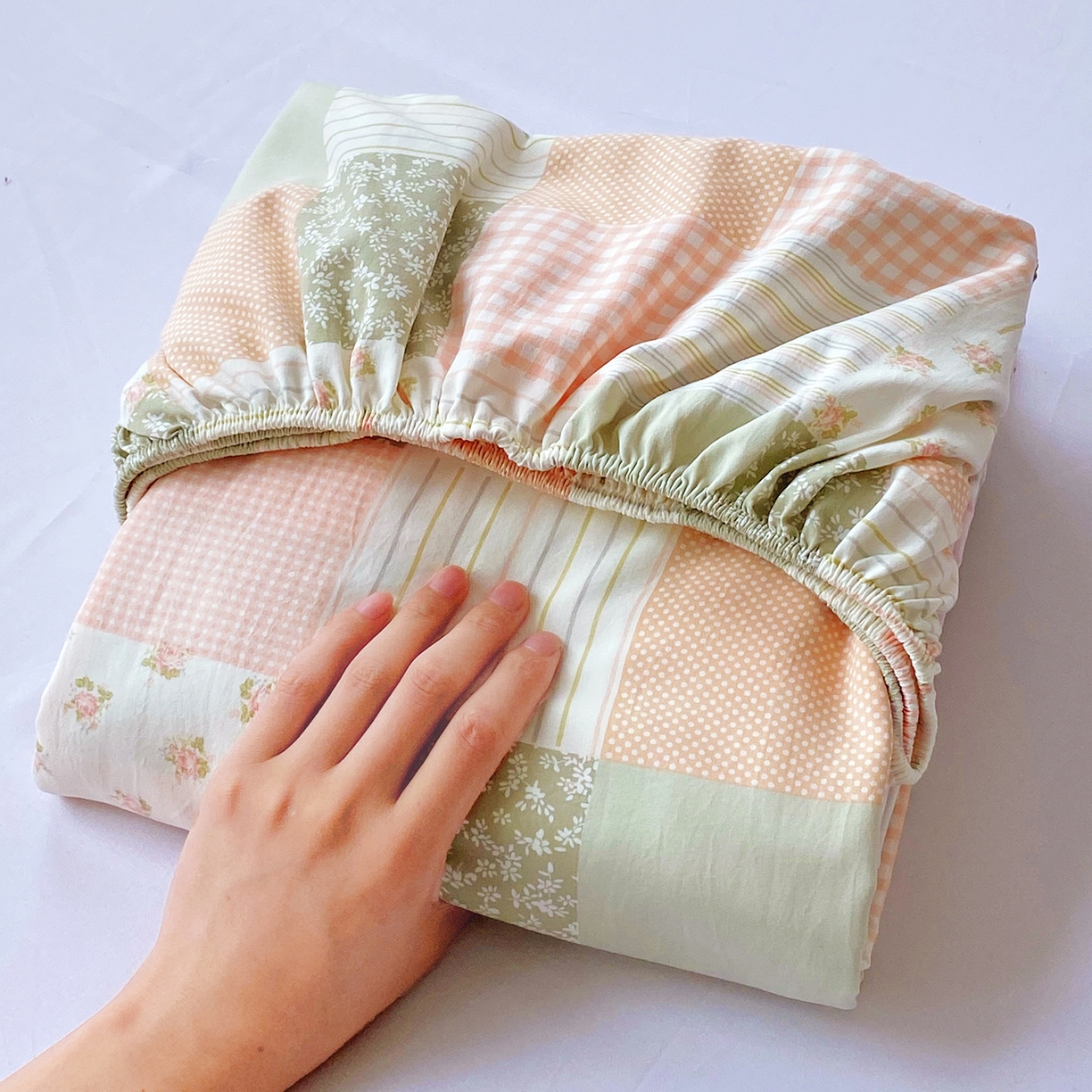 91家纺网 家纺一手货源 找家纺 悦织湾家纺 2026新款斜纹加厚水洗棉超细斜（加厚）床笠单床笠床笠单件-席梦思保护套 床笠-半亩花田