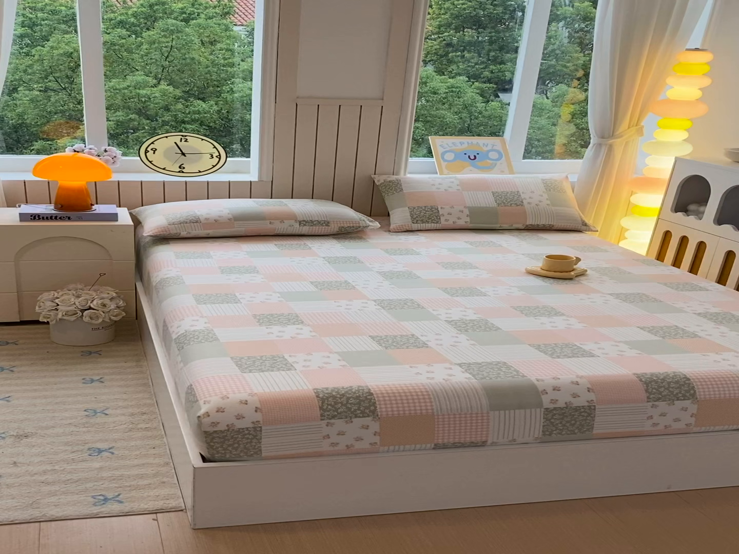 91家纺网 家纺一手货源 找家纺 悦织湾家纺 2026新款斜纹加厚水洗棉超细斜（加厚）床笠单床笠床笠单件-席梦思保护套 床笠-半亩花田