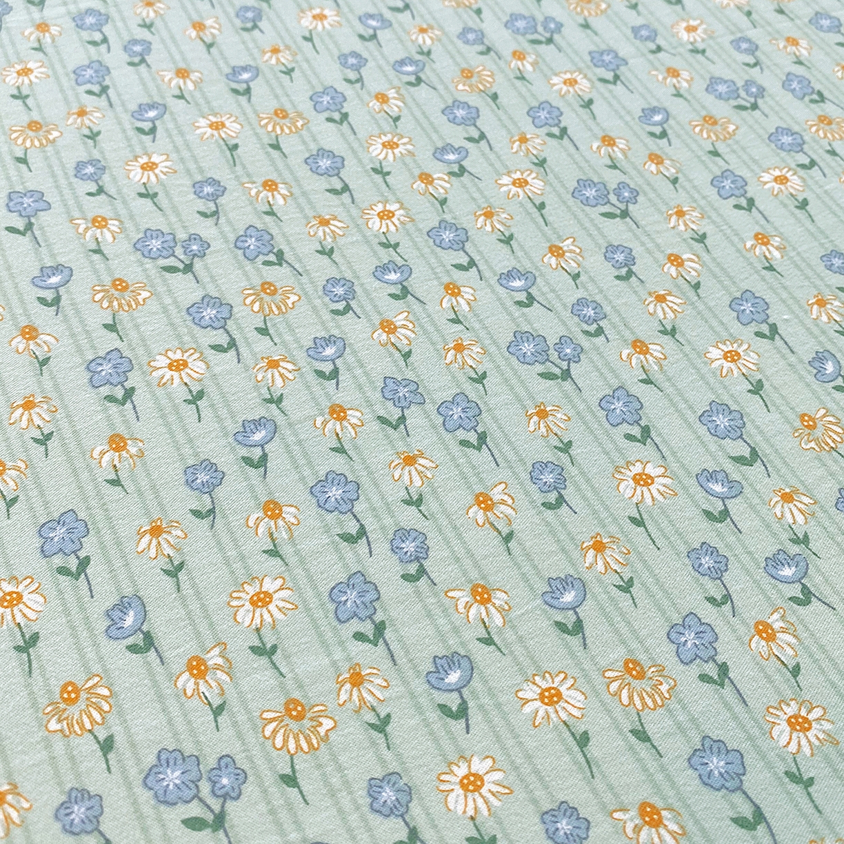 91家纺网 家纺一手货源 找家纺 悦织湾家纺 2026新款斜纹加厚水洗棉超细斜（加厚）床笠单床笠床笠单件-席梦思保护套 床笠-雏菊浅绿