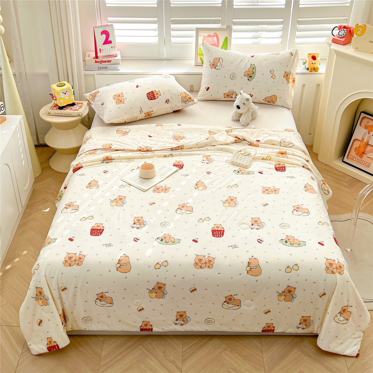 91家纺网 家纺一手货源 找家纺 优被业 2026新款A类牛奶丝针织棉软糯凉感大豆夏被空调被夏凉被(20%大豆国标包检测） 小卡皮