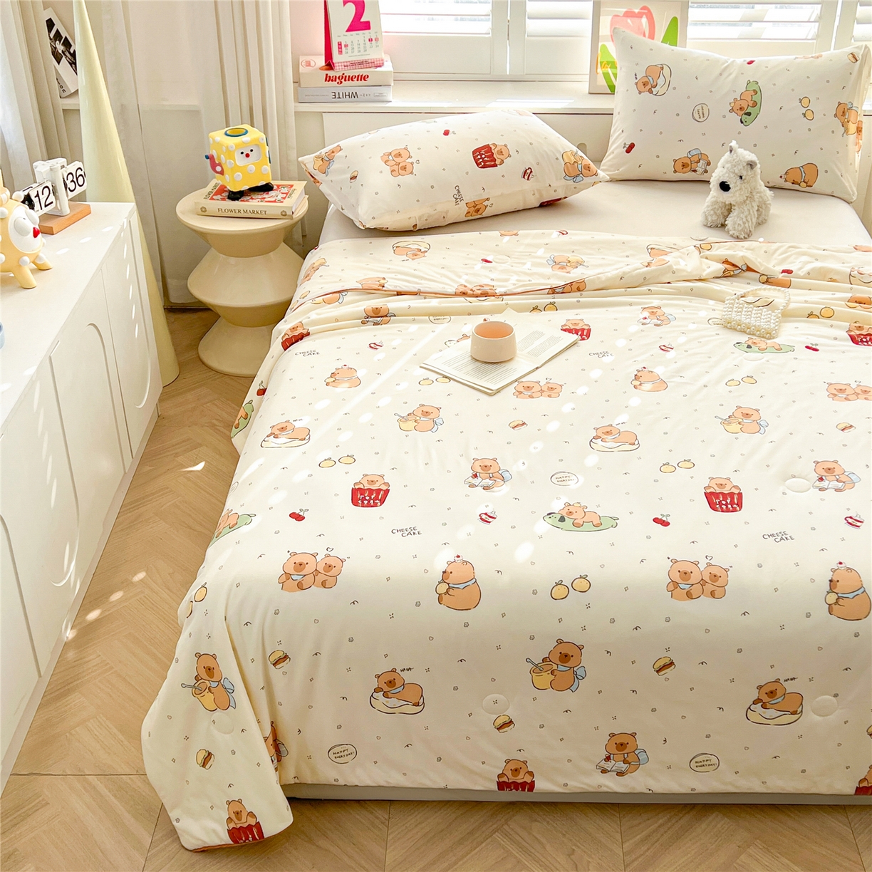 91家纺网 家纺一手货源 找家纺 优被业 2026新款A类牛奶丝针织棉软糯凉感大豆夏被空调被夏凉被(20%大豆国标包检测） 小卡皮