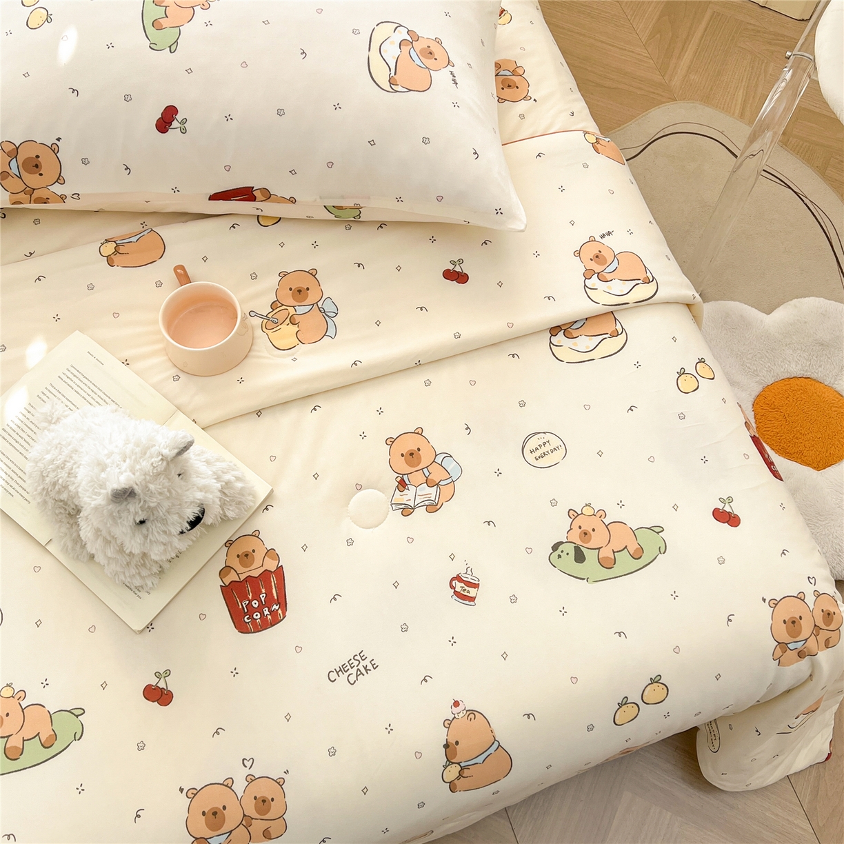 91家纺网 家纺一手货源 找家纺 优被业 2026新款A类牛奶丝针织棉软糯凉感大豆夏被空调被夏凉被(20%大豆国标包检测） 小卡皮