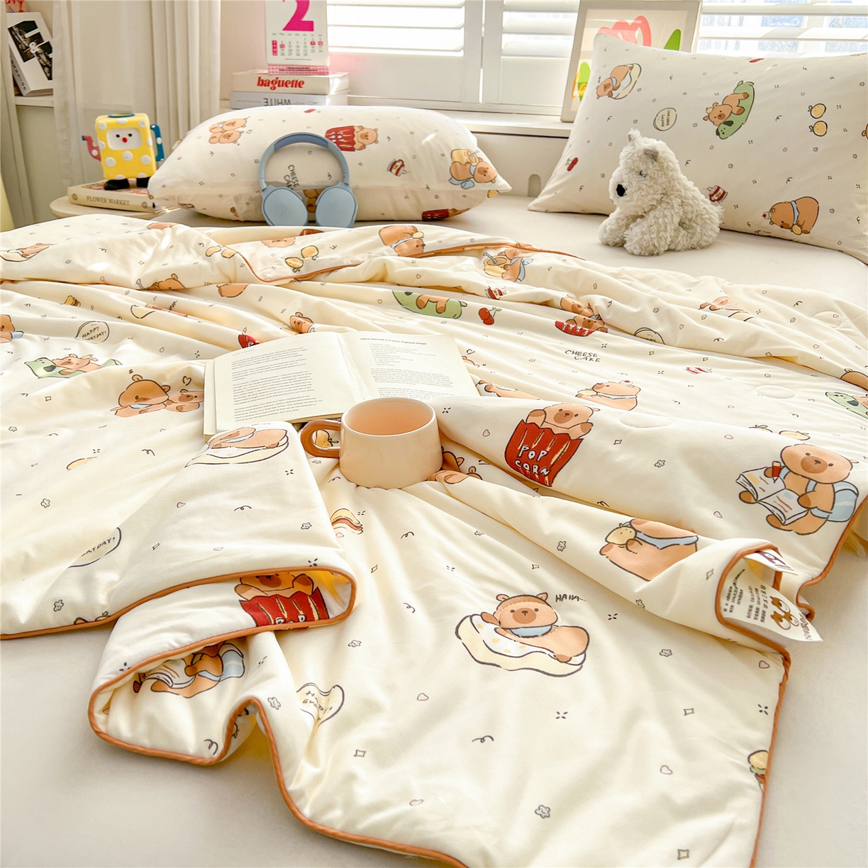 91家纺网 家纺一手货源 找家纺 优被业 2026新款A类牛奶丝针织棉软糯凉感大豆夏被空调被夏凉被(20%大豆国标包检测） 小卡皮