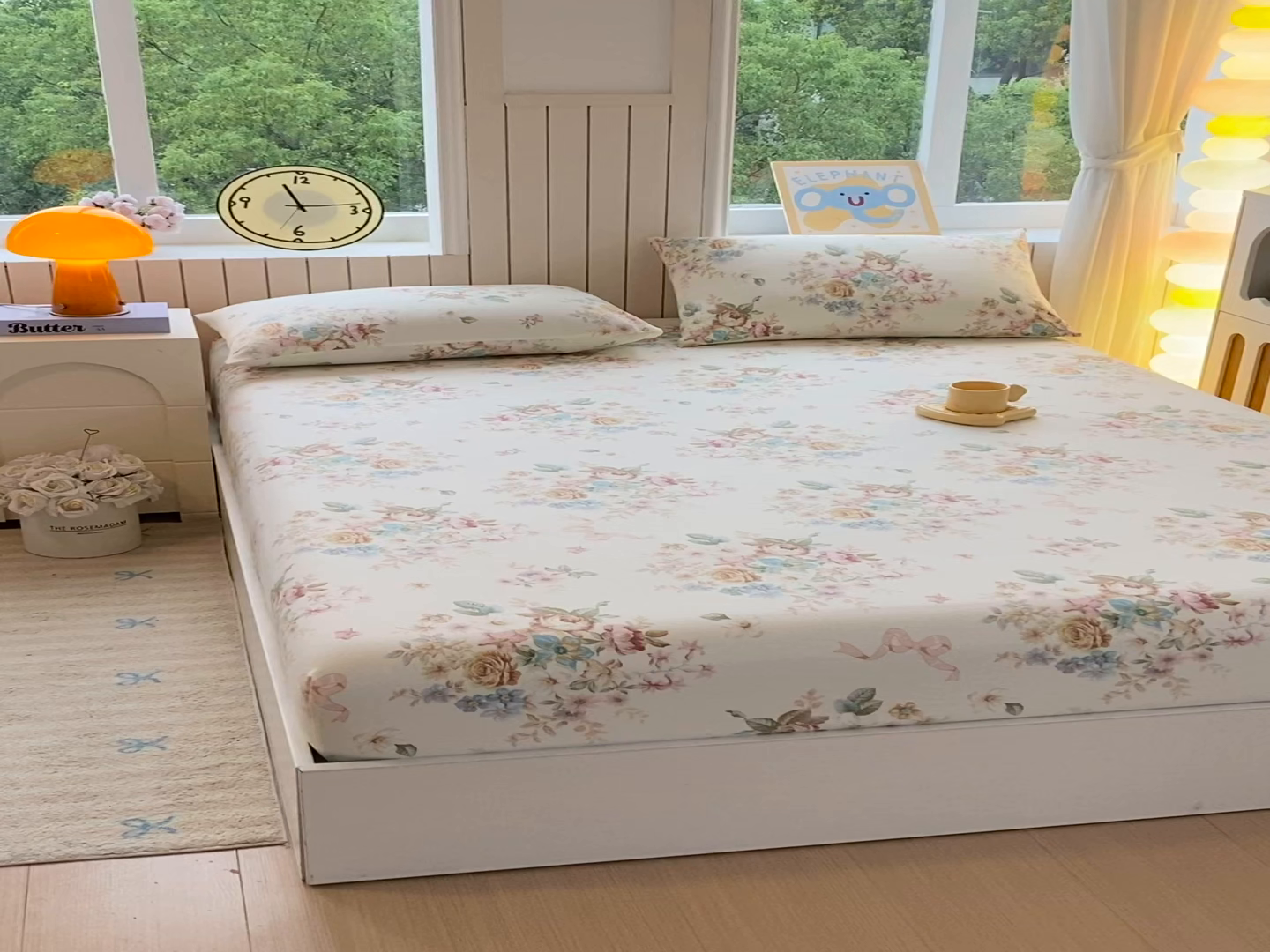 91家纺网 家纺一手货源 找家纺 悦织湾家纺 2026新款斜纹加厚水洗棉超细斜（加厚）床笠单床笠床笠单件-席梦思保护套 床笠-春和景明