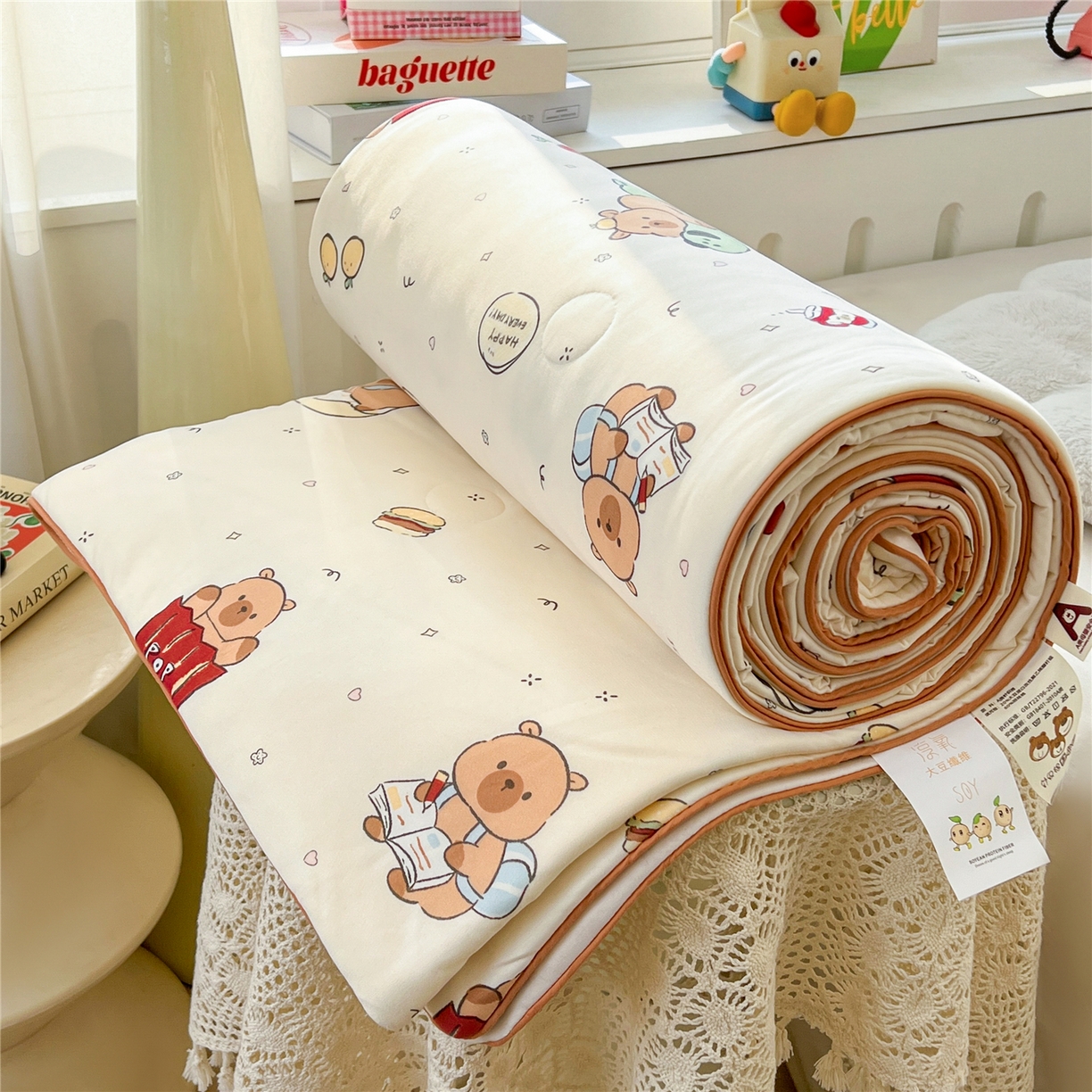 91家纺网 家纺一手货源 找家纺 优被业 2026新款A类牛奶丝针织棉软糯凉感大豆夏被空调被夏凉被(20%大豆国标包检测） 小卡皮