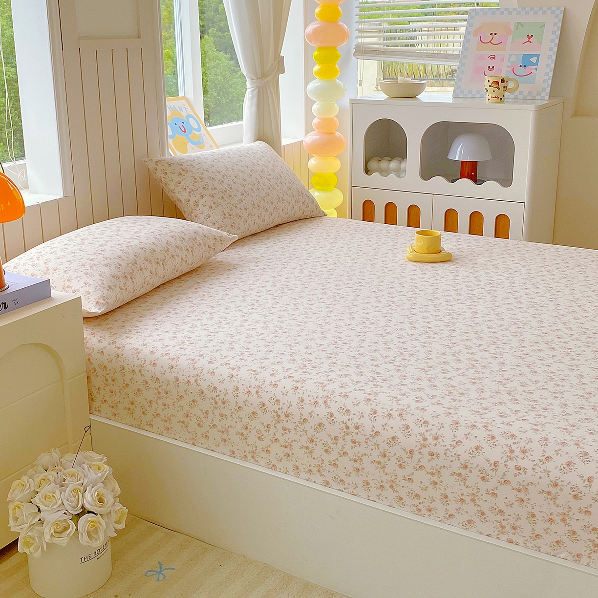 91家纺网 家纺一手货源 找家纺 悦织湾家纺 2026新款斜纹加厚水洗棉超细斜（加厚）床笠单床笠床笠单件-席梦思保护套 床笠-粉嫣