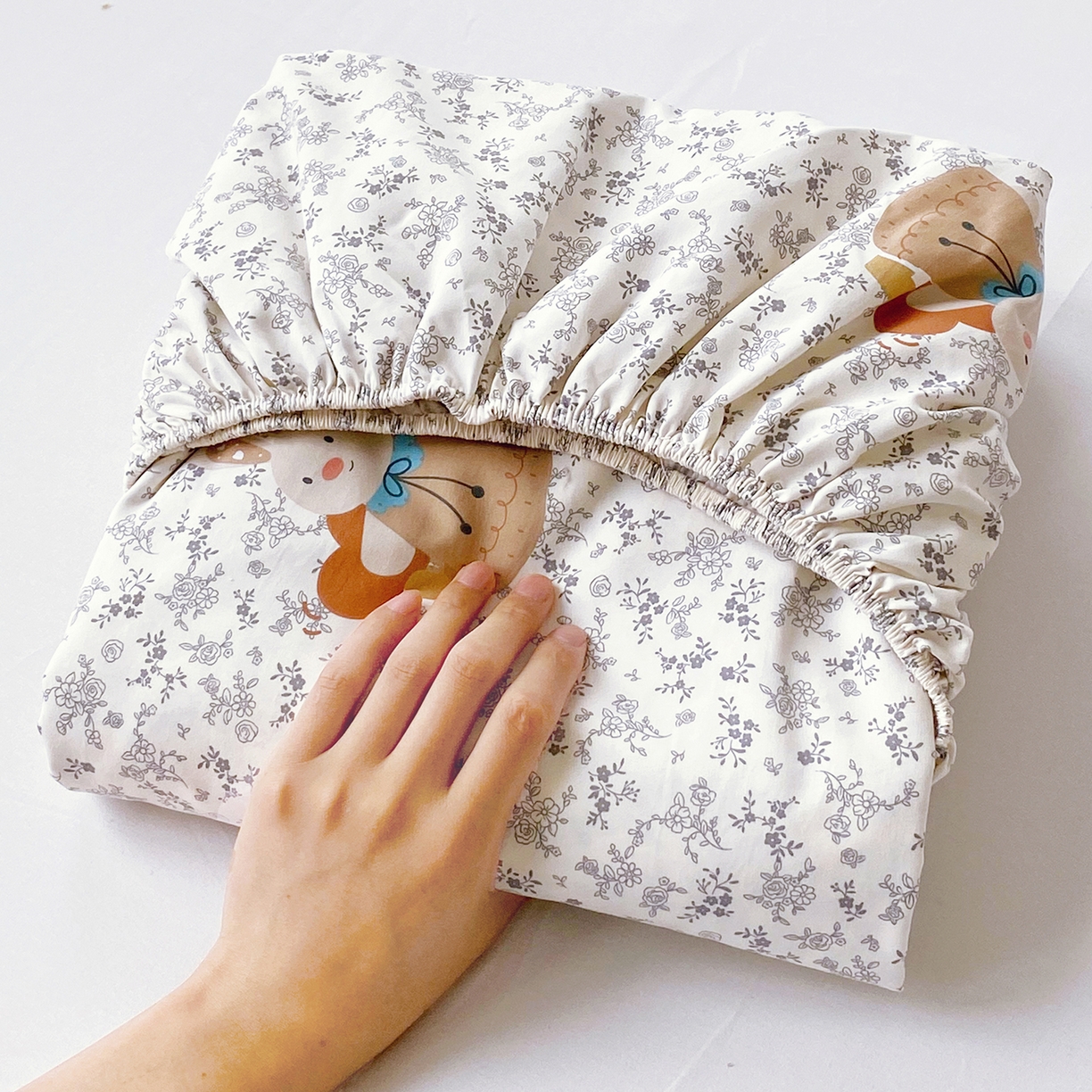 91家纺网 家纺一手货源 找家纺 悦织湾家纺 2026新款斜纹加厚水洗棉超细斜（加厚）床笠单床笠床笠单件-席梦思保护套 床笠-花园小兔