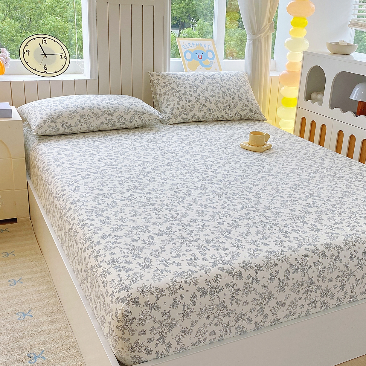 91家纺网 家纺一手货源 找家纺 悦织湾家纺 2026新款斜纹加厚水洗棉超细斜（加厚）床笠单床笠床笠单件-席梦思保护套 床笠-兰亭序