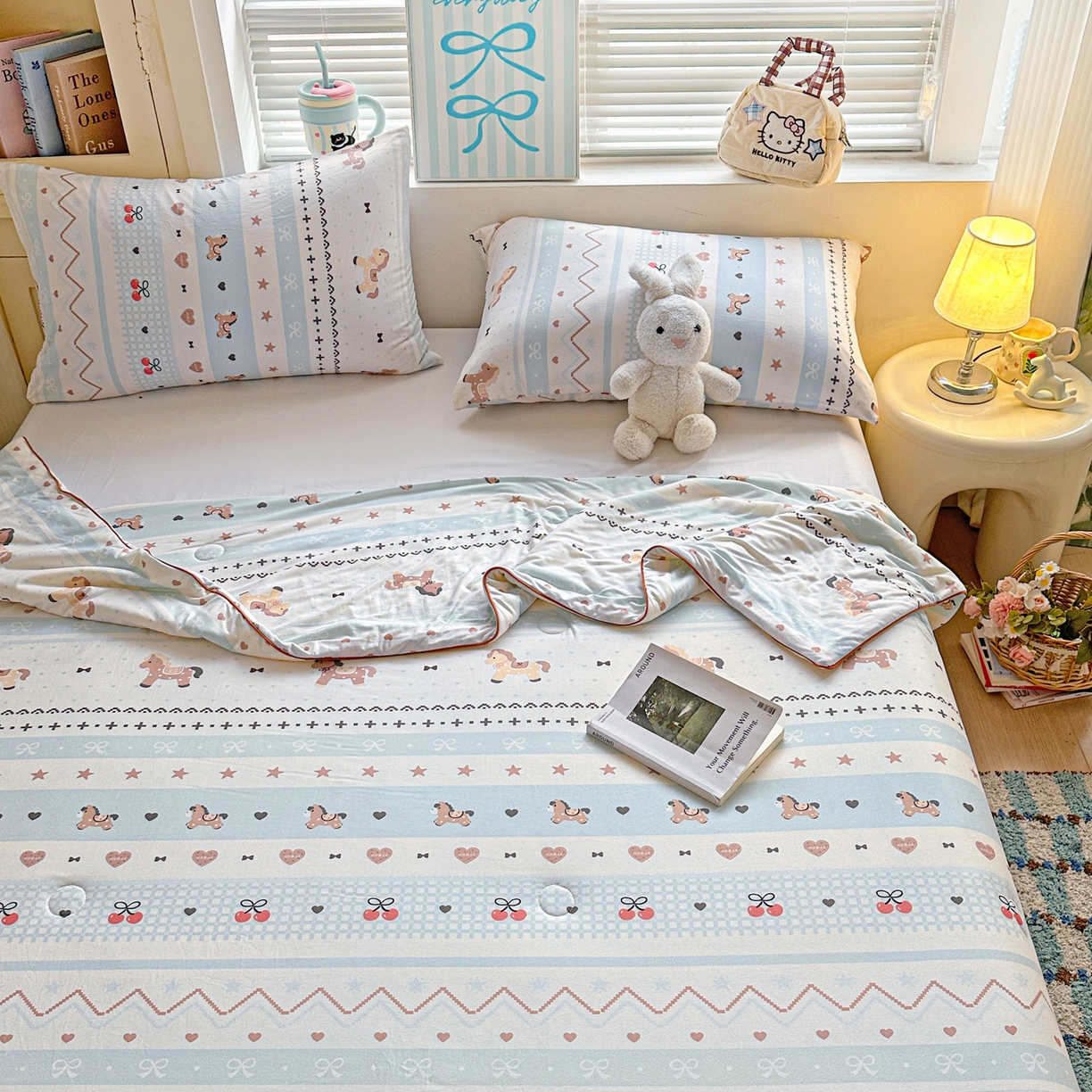 91家纺网 家纺一手货源 找家纺 优被业 2026新款A类牛奶丝针织棉软糯凉感大豆夏被空调被夏凉被(20%大豆国标包检测） 幸运小马