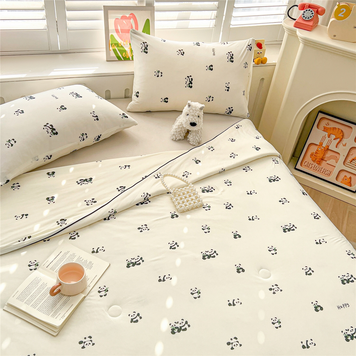 91家纺网 家纺一手货源 找家纺 优被业 2026新款A类牛奶丝针织棉软糯凉感大豆夏被空调被夏凉被(20%大豆国标包检测） 熊猫贝贝