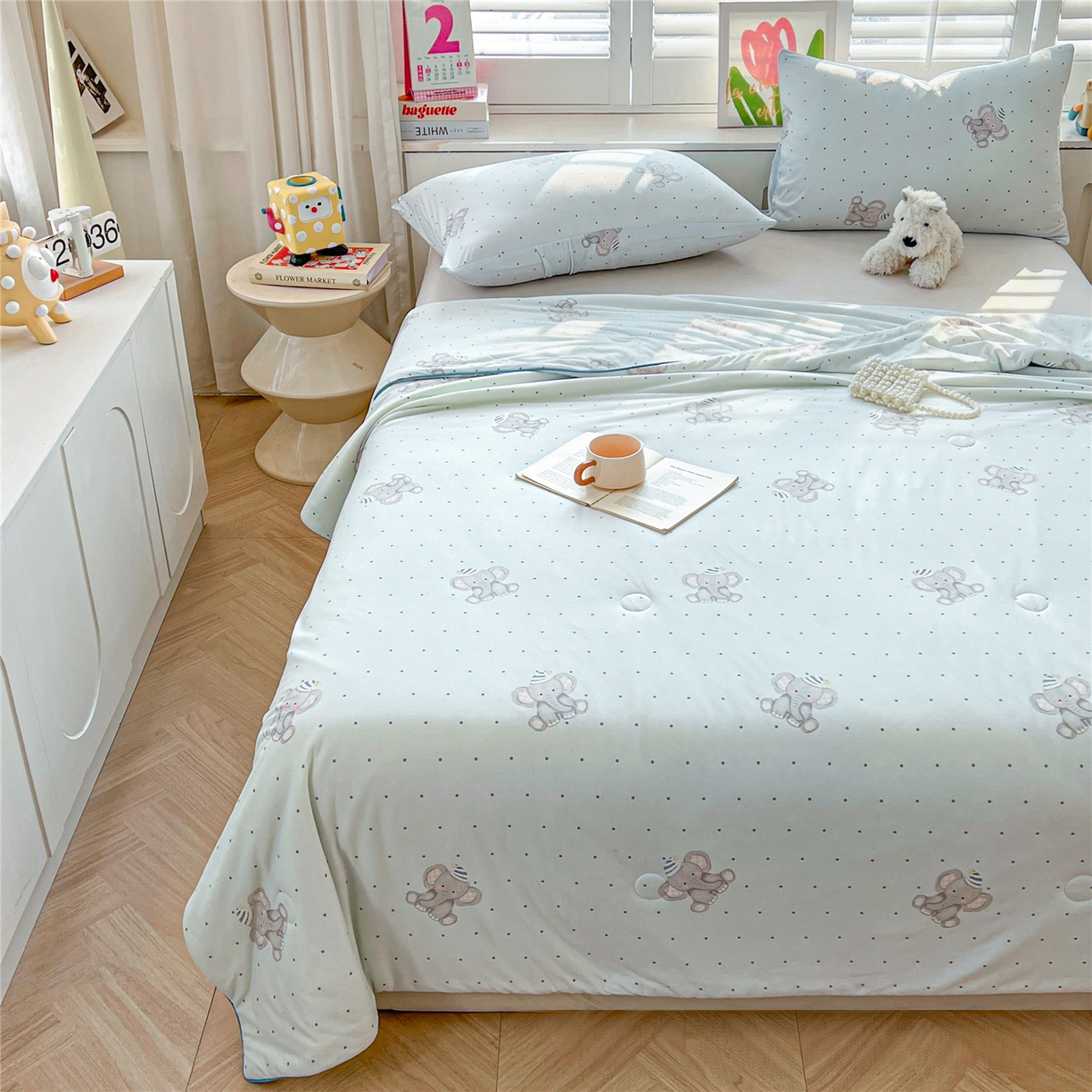 91家纺网 家纺一手货源 找家纺 优被业 2026新款A类牛奶丝针织棉软糯凉感大豆夏被空调被夏凉被(20%大豆国标包检测） 羞羞象