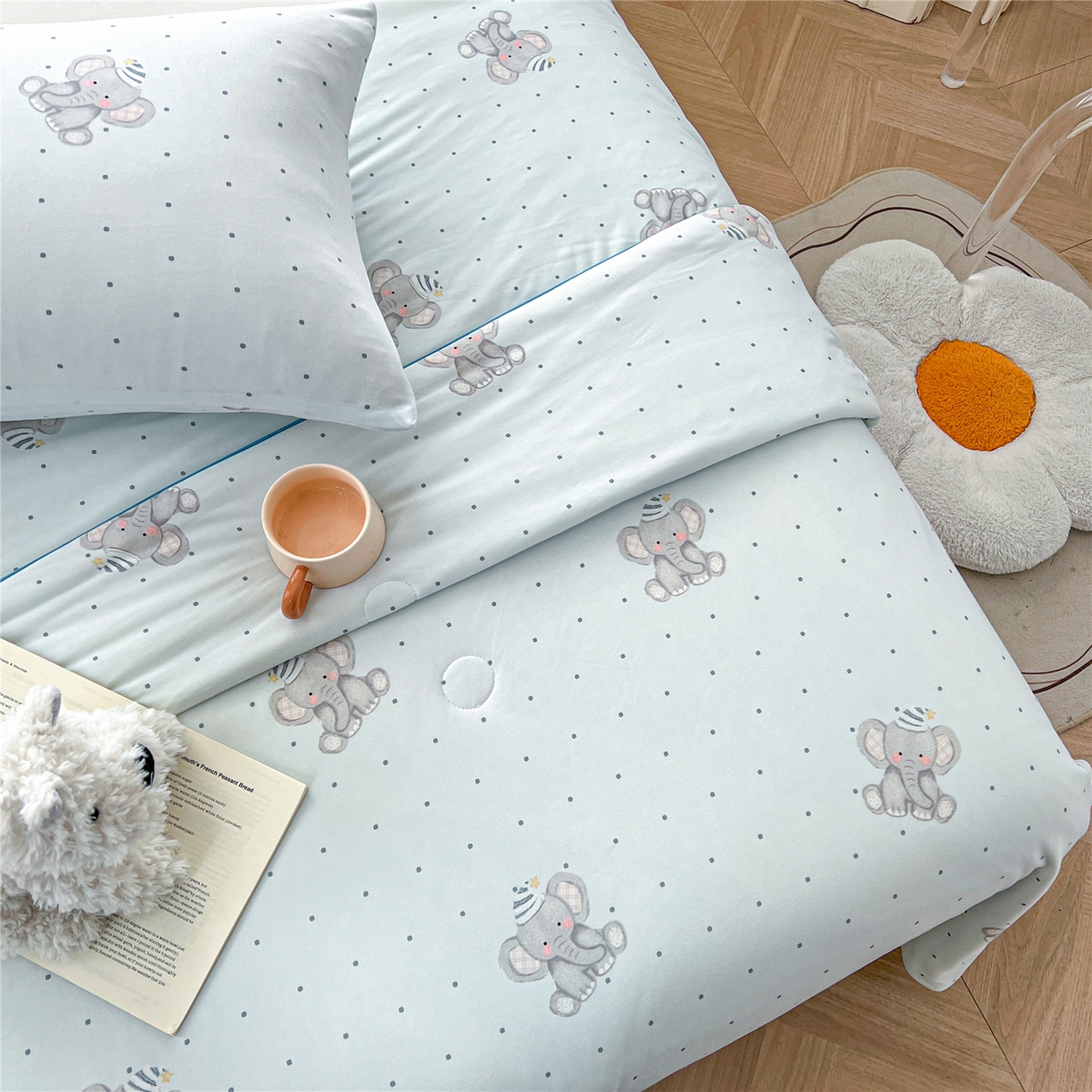 91家纺网 家纺一手货源 找家纺 优被业 2026新款A类牛奶丝针织棉软糯凉感大豆夏被空调被夏凉被(20%大豆国标包检测） 羞羞象