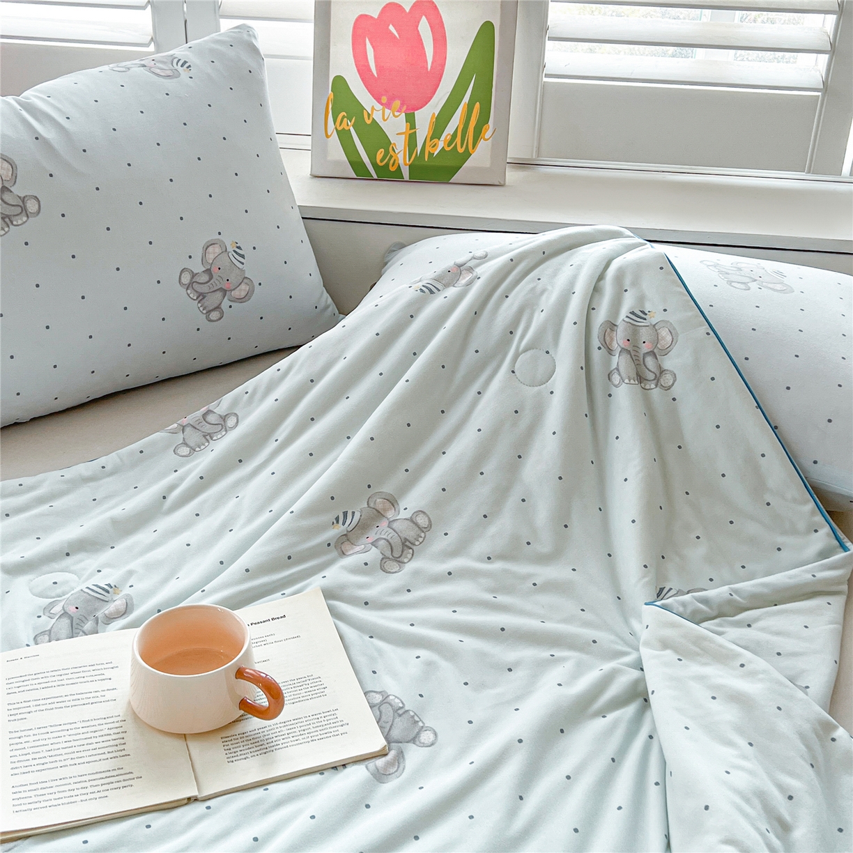 91家纺网 家纺一手货源 找家纺 优被业 2026新款A类牛奶丝针织棉软糯凉感大豆夏被空调被夏凉被(20%大豆国标包检测） 羞羞象