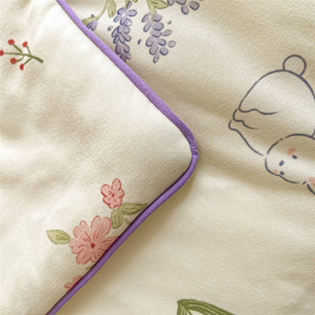 91家纺网 家纺一手货源 找家纺 优被业 2026新款A类牛奶丝针织棉软糯凉感大豆夏被空调被夏凉被(20%大豆国标包检测） 紫萱兔