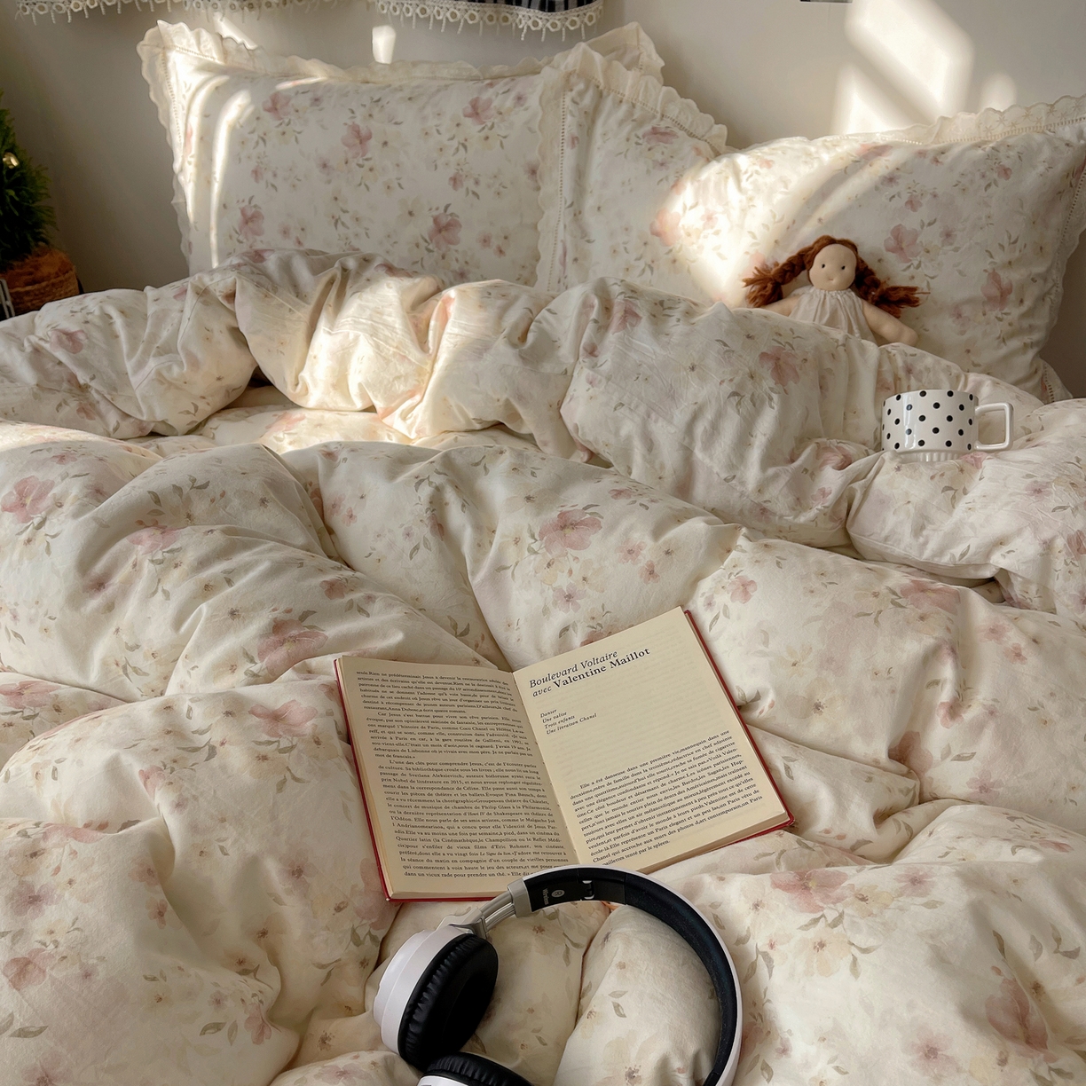 91家纺网 家纺一手货源 找家纺 悦织湾家纺 2026新款镂空花边碎花款四件套印花学生宿舍床上用品三4件套单品被套枕套 暗香