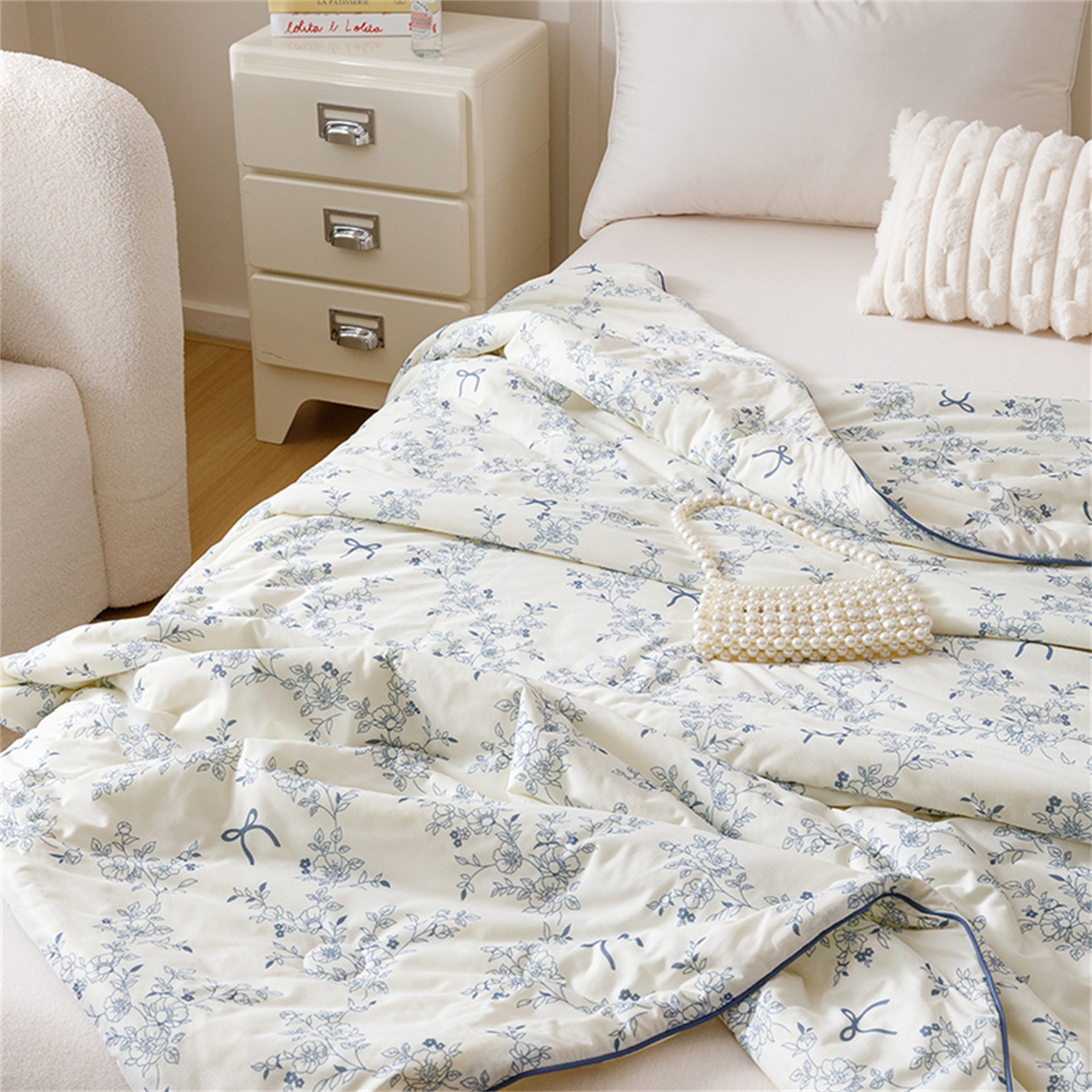 91家纺网 家纺一手货源 找家纺 优被业 2026新款A类牛奶丝针织棉软糯凉感大豆夏被空调被夏凉被(20%大豆国标包检测） 繁花