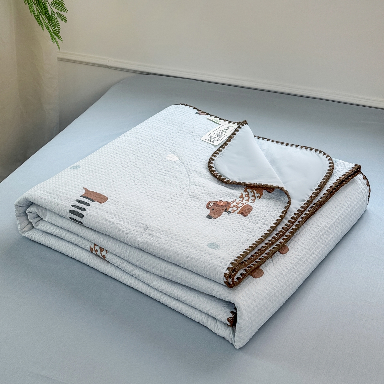 91家纺网 家纺一手货源 找家纺 雯雨家纺 2026新款里外全棉华夫格三角针夏被 瑞乐兰