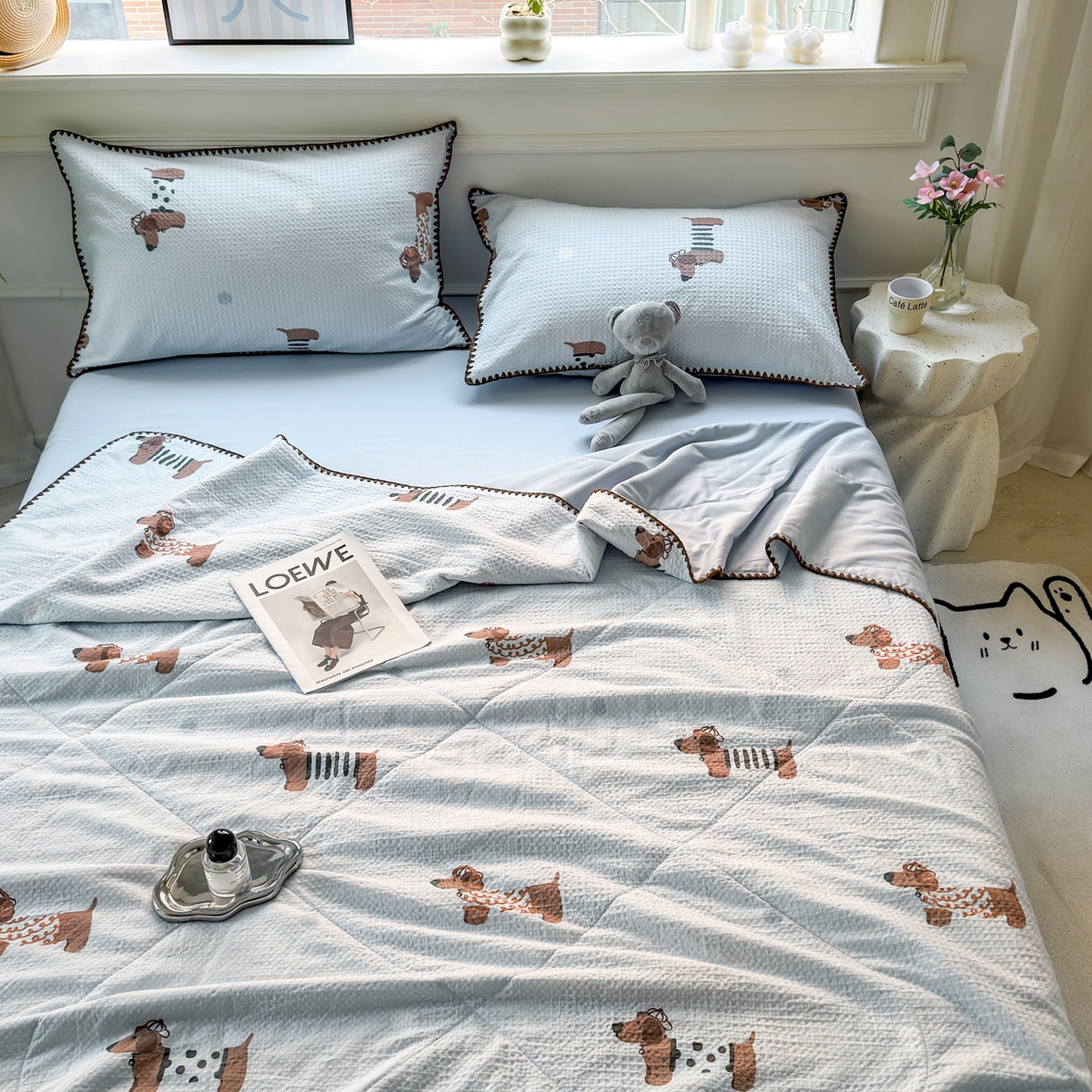 91家纺网 家纺一手货源 找家纺 雯雨家纺 2026新款里外全棉华夫格三角针夏被 瑞乐兰