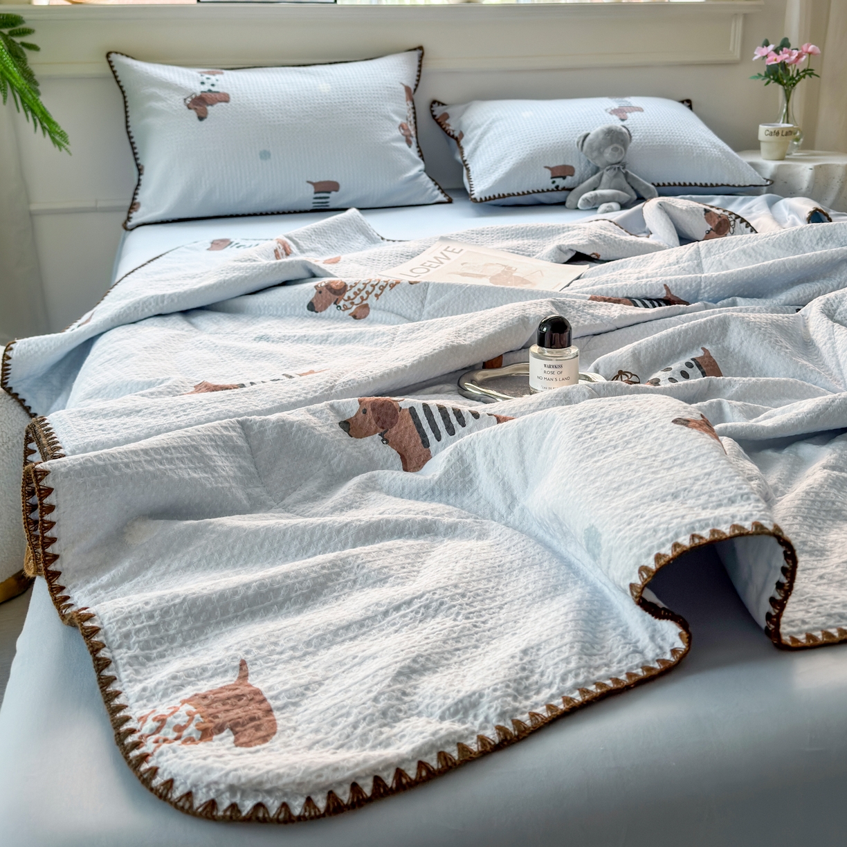 91家纺网 家纺一手货源 找家纺 雯雨家纺 2026新款里外全棉华夫格三角针夏被 瑞乐兰