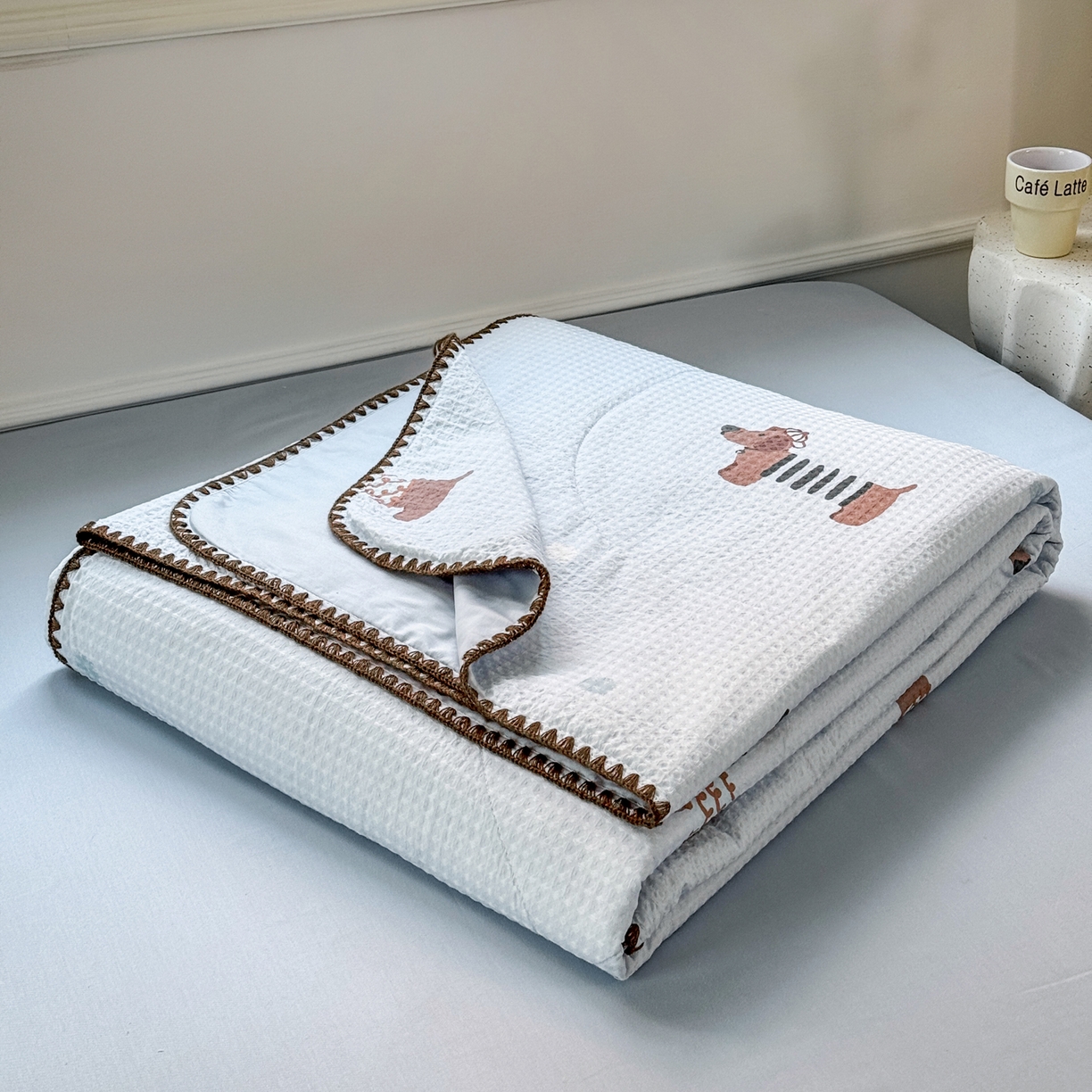 91家纺网 家纺一手货源 找家纺 雯雨家纺 2026新款里外全棉华夫格三角针夏被 瑞乐兰