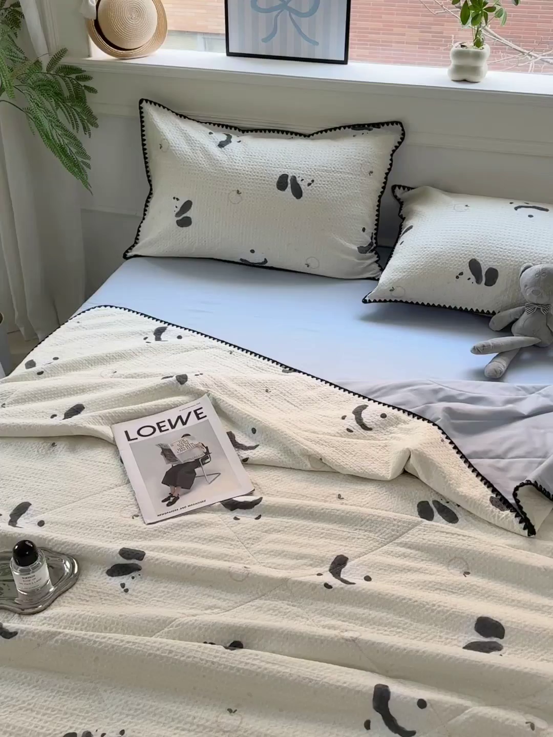 91家纺网 家纺一手货源 找家纺 雯雨家纺 2026新款里外全棉华夫格三角针夏被 苏潘达灰