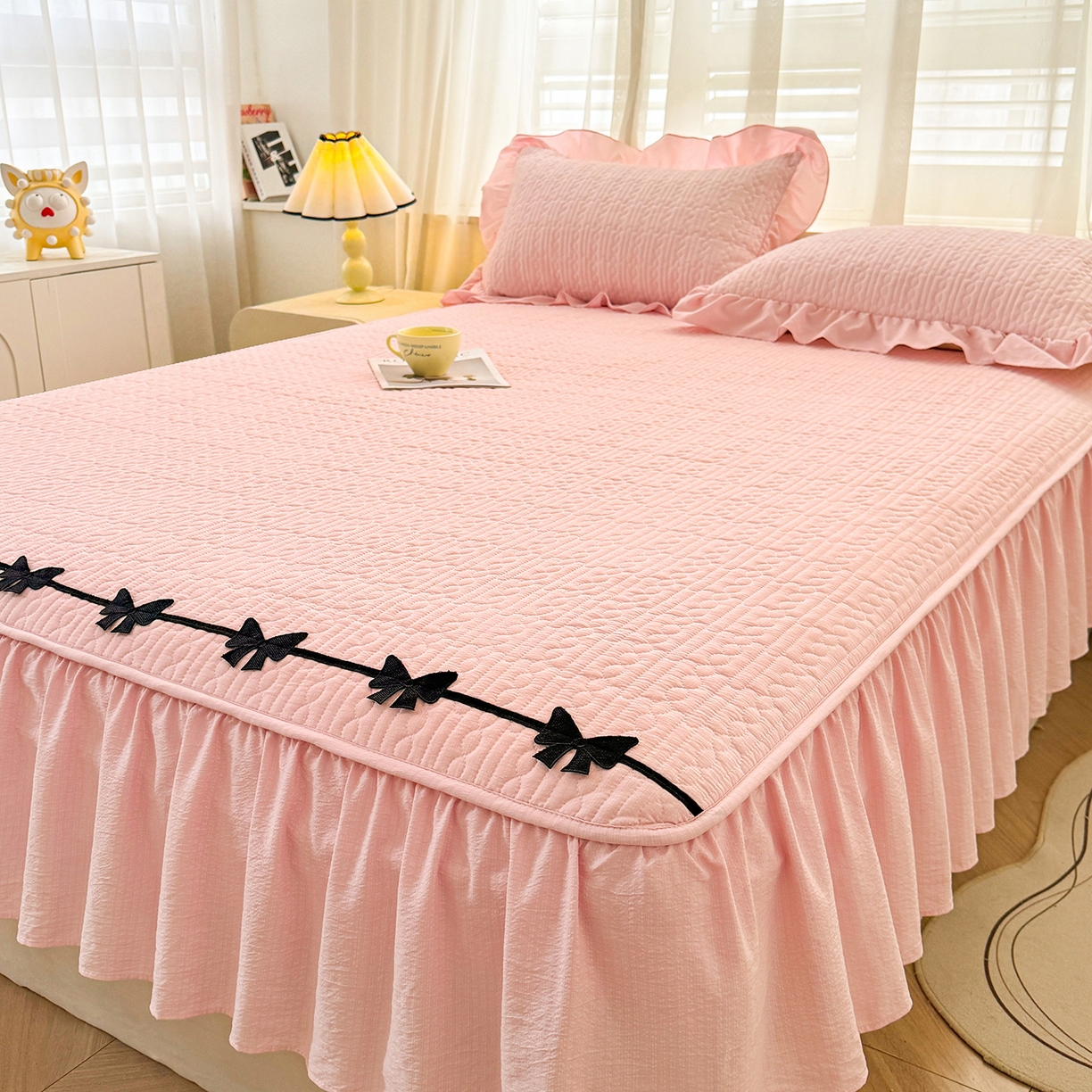 91家纺网 家纺一手货源 找家纺 （总）眠势力 2026新款皱皱纱床裙款床笠双层纱床裙床笠二合一床罩单件-绮梦系列