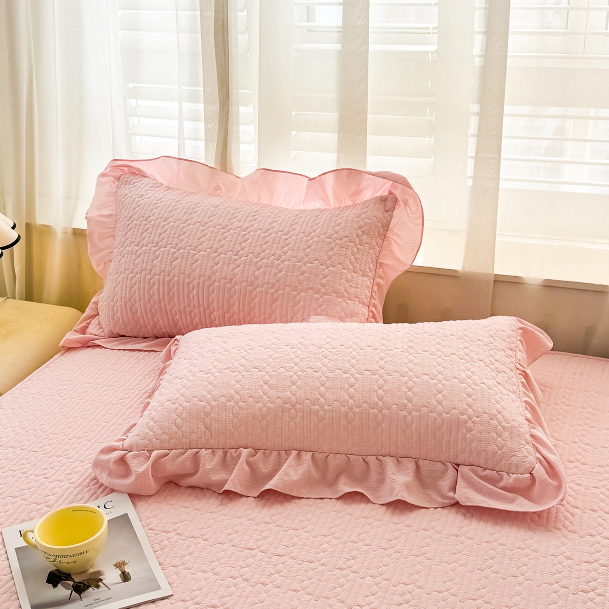 91家纺网 家纺一手货源 找家纺 （总）眠势力 2026新款皱皱纱床裙款床笠双层纱床裙床笠二合一床罩单件-绮梦系列