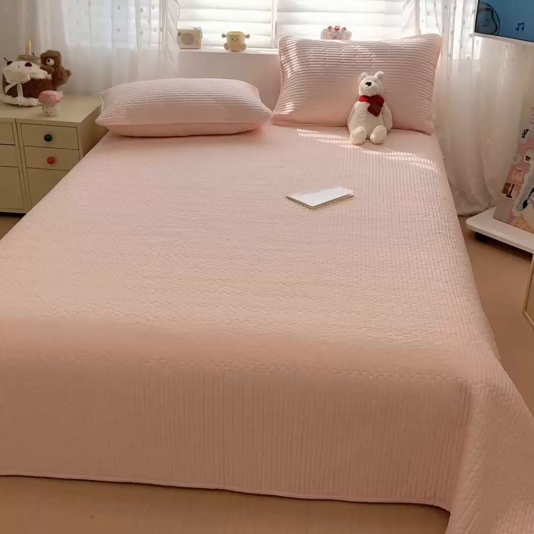 91家纺网 家纺一手货源 找家纺 （总）雅萱家纺 2026新款双面全棉高温砂洗床盖系列