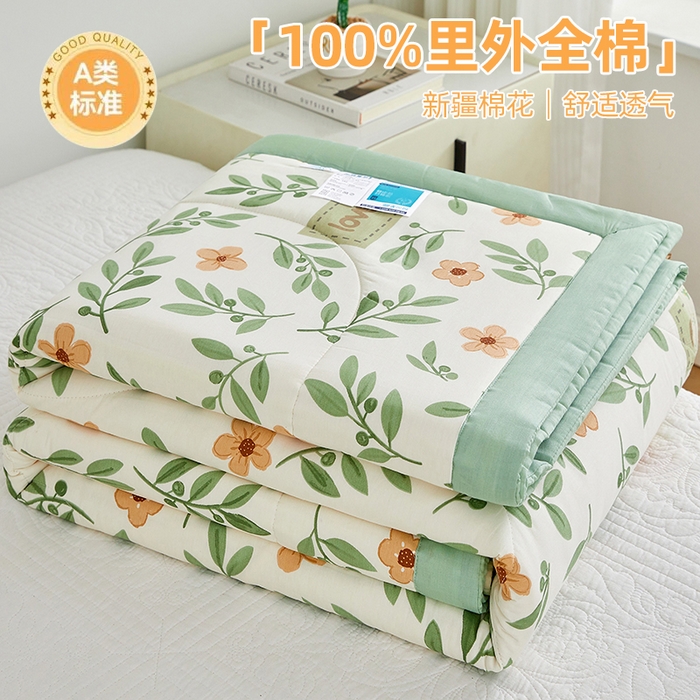 91家纺网 家纺一手货源 找家纺 （总）海洋家纺 2026新款100%里外全棉夏被印花空调被夏凉被薄被子棉花夏被四件套
