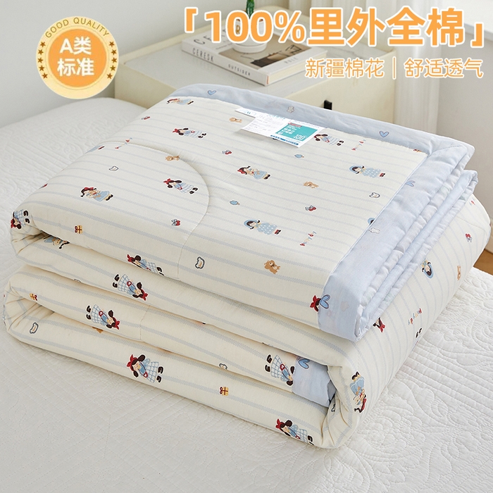 91家纺网 家纺一手货源 找家纺 （总）海洋家纺 2026新款100%里外全棉夏被印花空调被夏凉被薄被子棉花夏被四件套