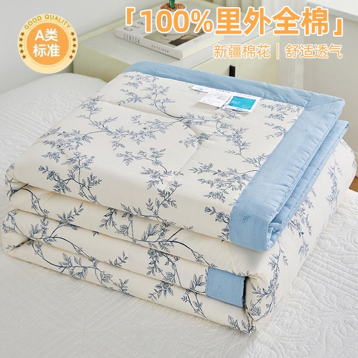 91家纺网 家纺一手货源 找家纺 （总）海洋家纺 2026新款100%里外全棉夏被印花空调被夏凉被薄被子棉花夏被四件套