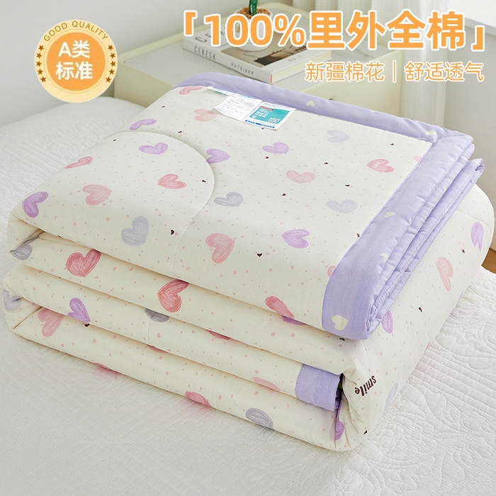 91家纺网 家纺一手货源 找家纺 （总）海洋家纺 2026新款100%里外全棉夏被印花空调被夏凉被薄被子棉花夏被四件套